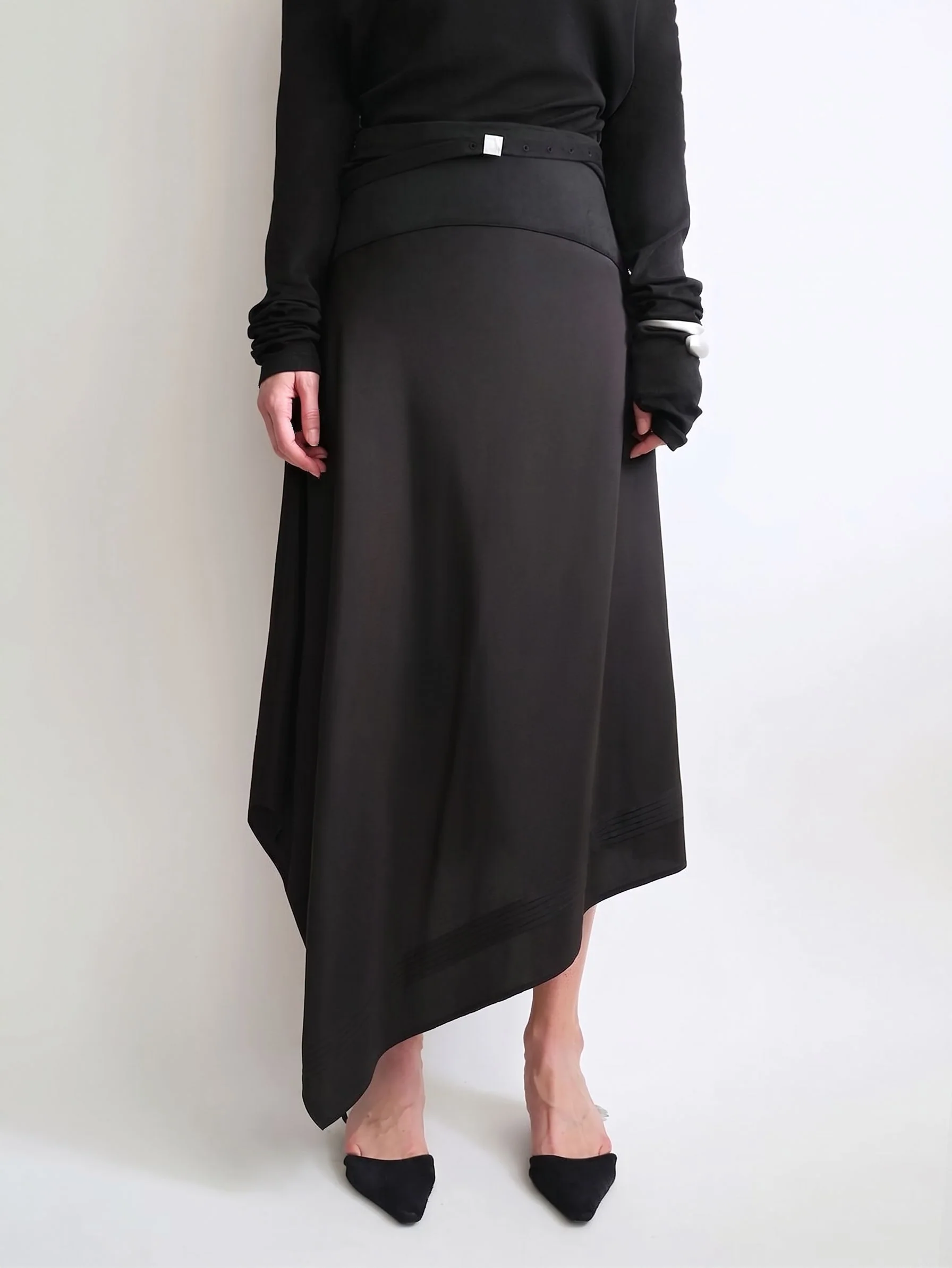 Asymmetric Belted Midi Skirt - Image 6