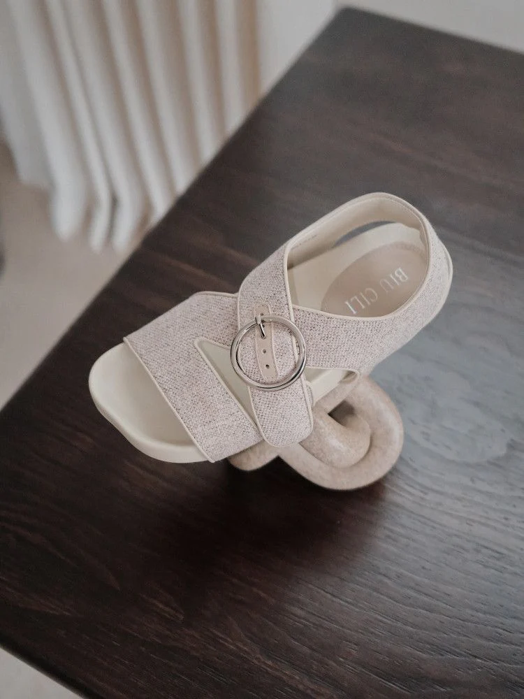 Asymmetric Buckle Sandals