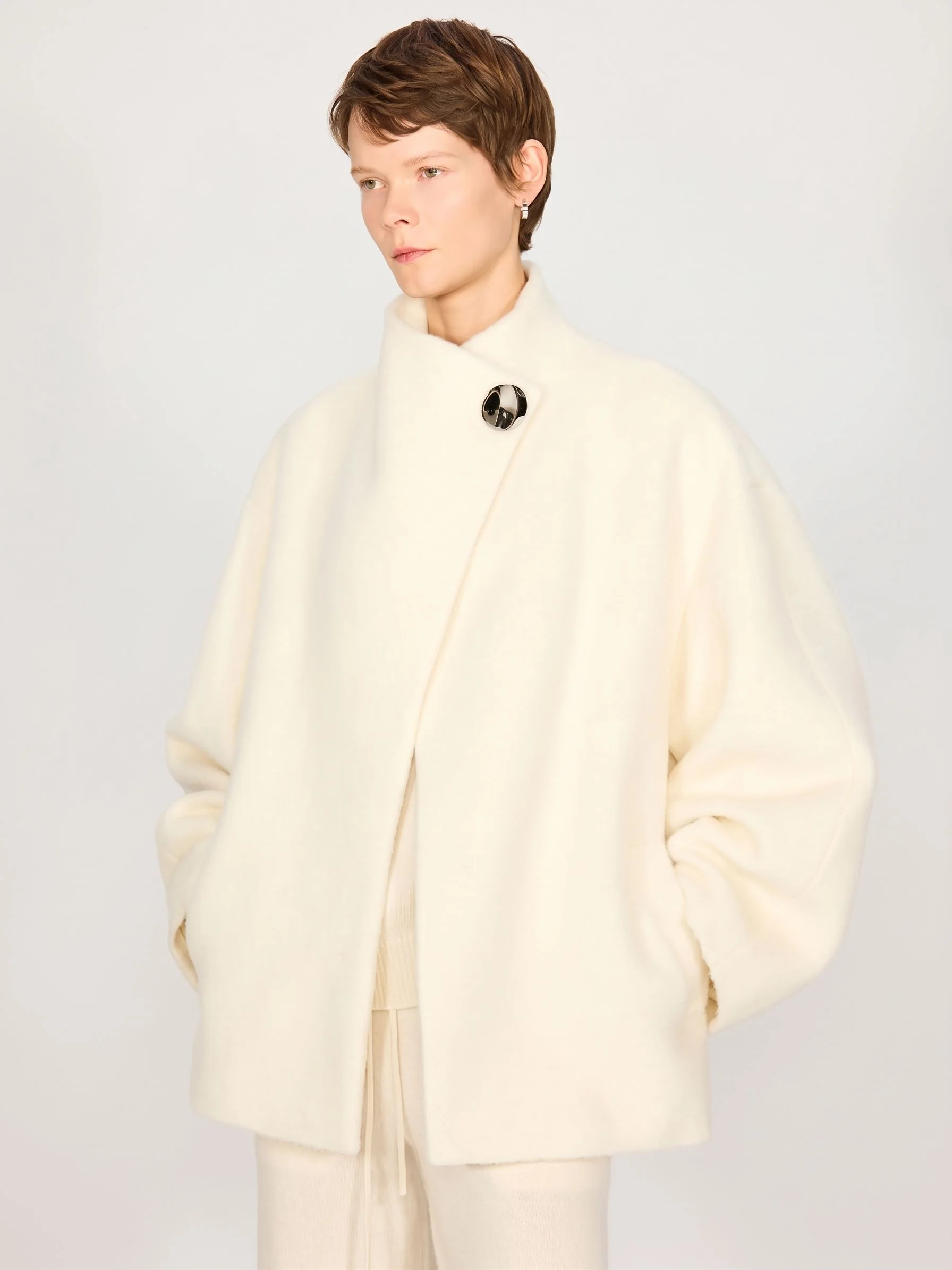 Asymmetric Button Jacket - Image 4