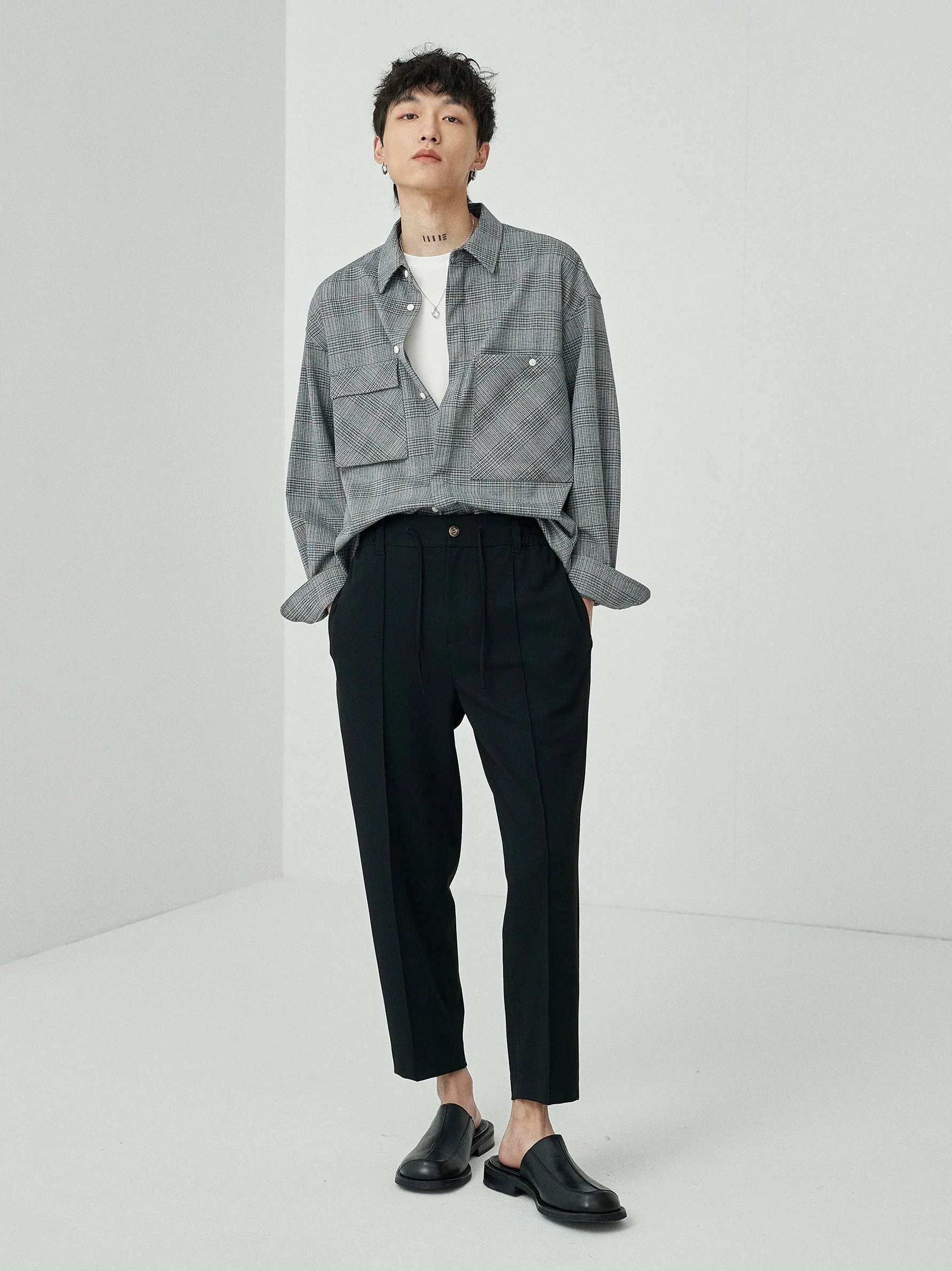 Asymmetric Check Overshirt - Image 4