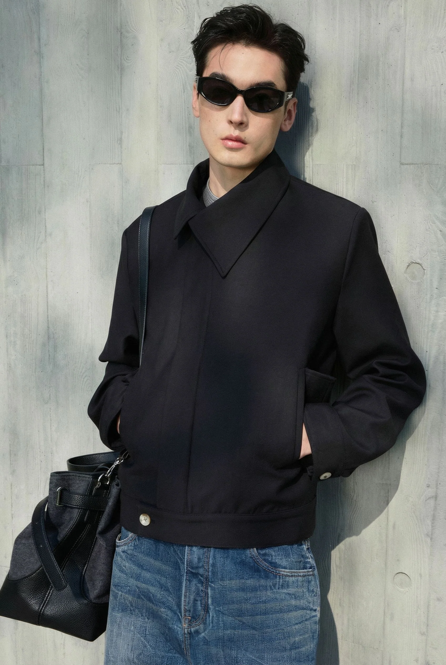 Asymmetric Collar Jacket - Image 2