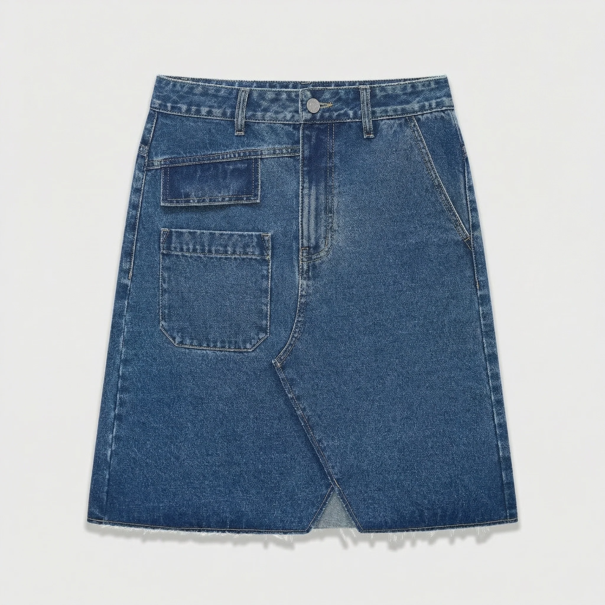 Asymmetric Denim Skirt - Image 6