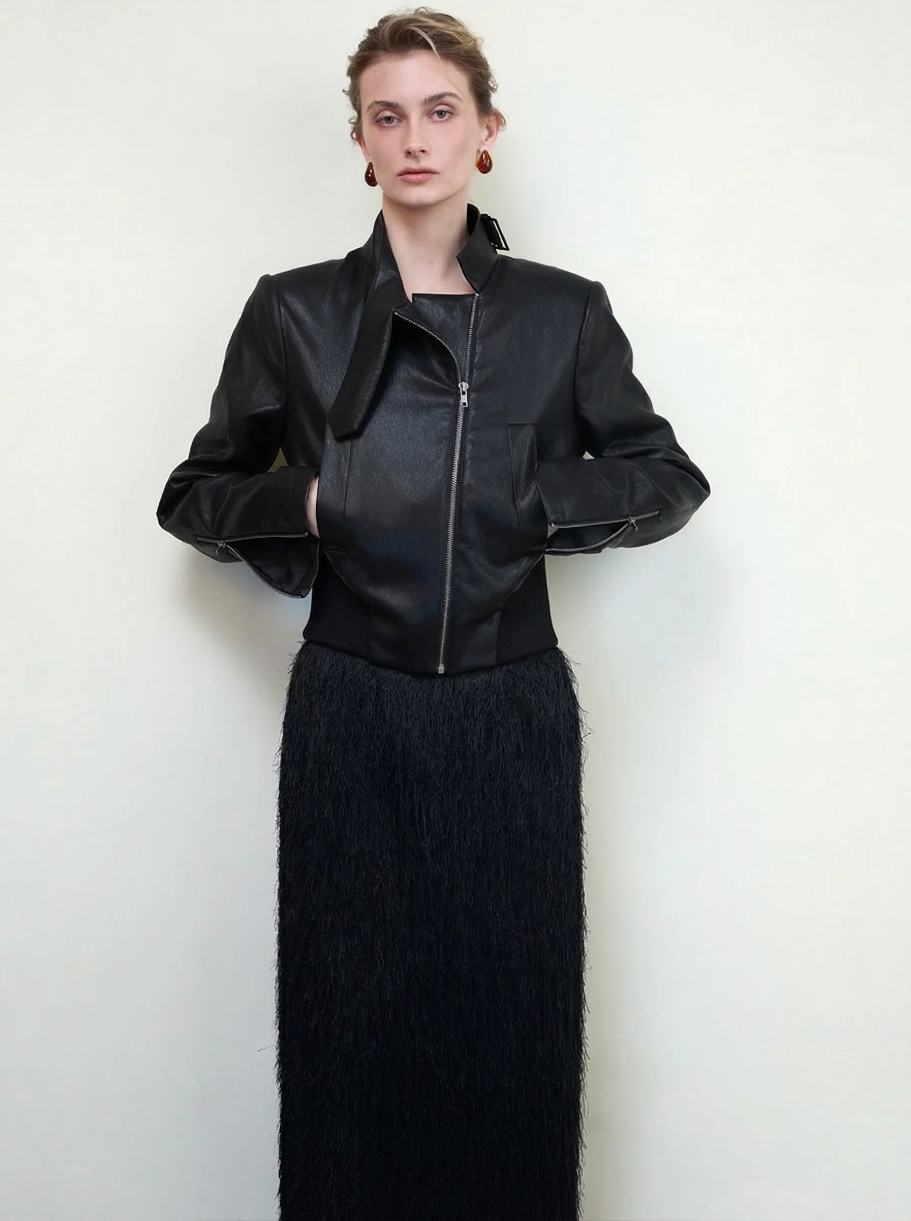 Asymmetric Faux Leather Jacket