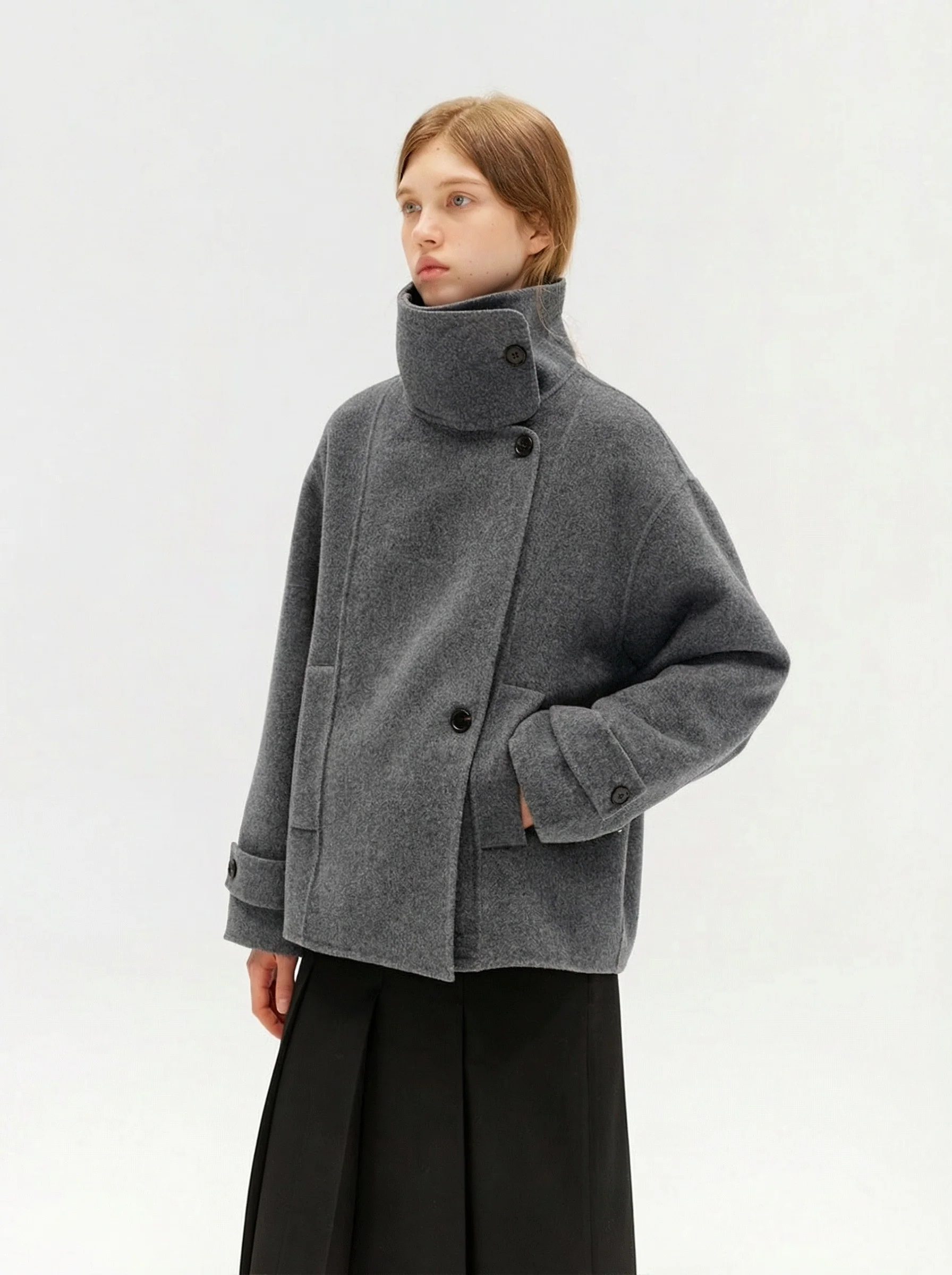 Asymmetric Funnel Jacket - Image 2