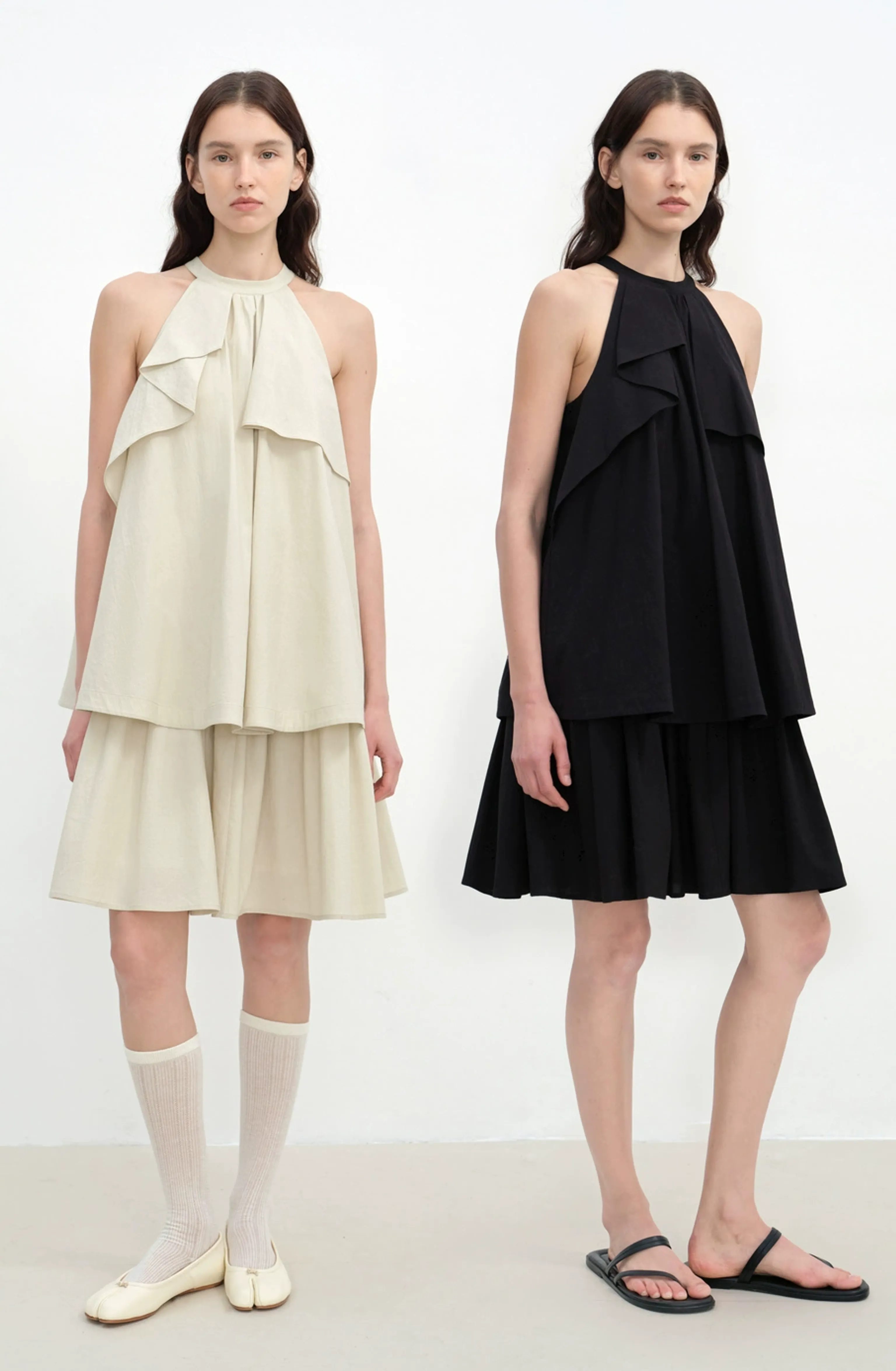 Asymmetric Halter A-Line Dress - Image 2