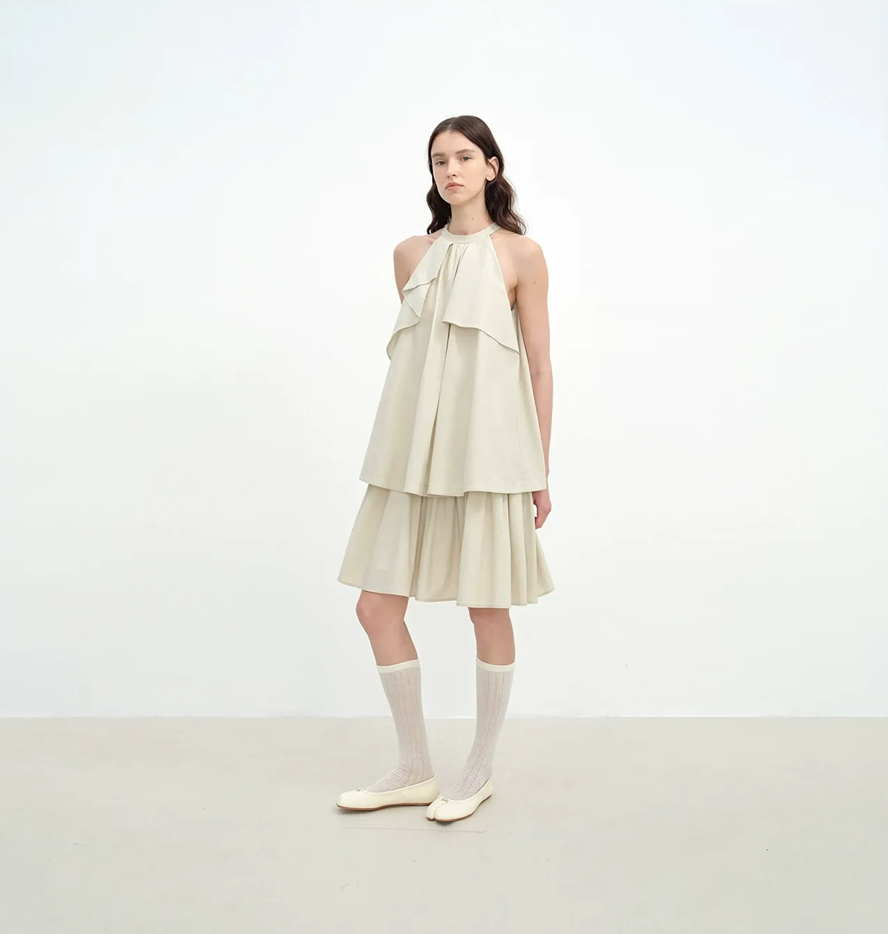 Asymmetric Halter A-Line Dress - Image 6