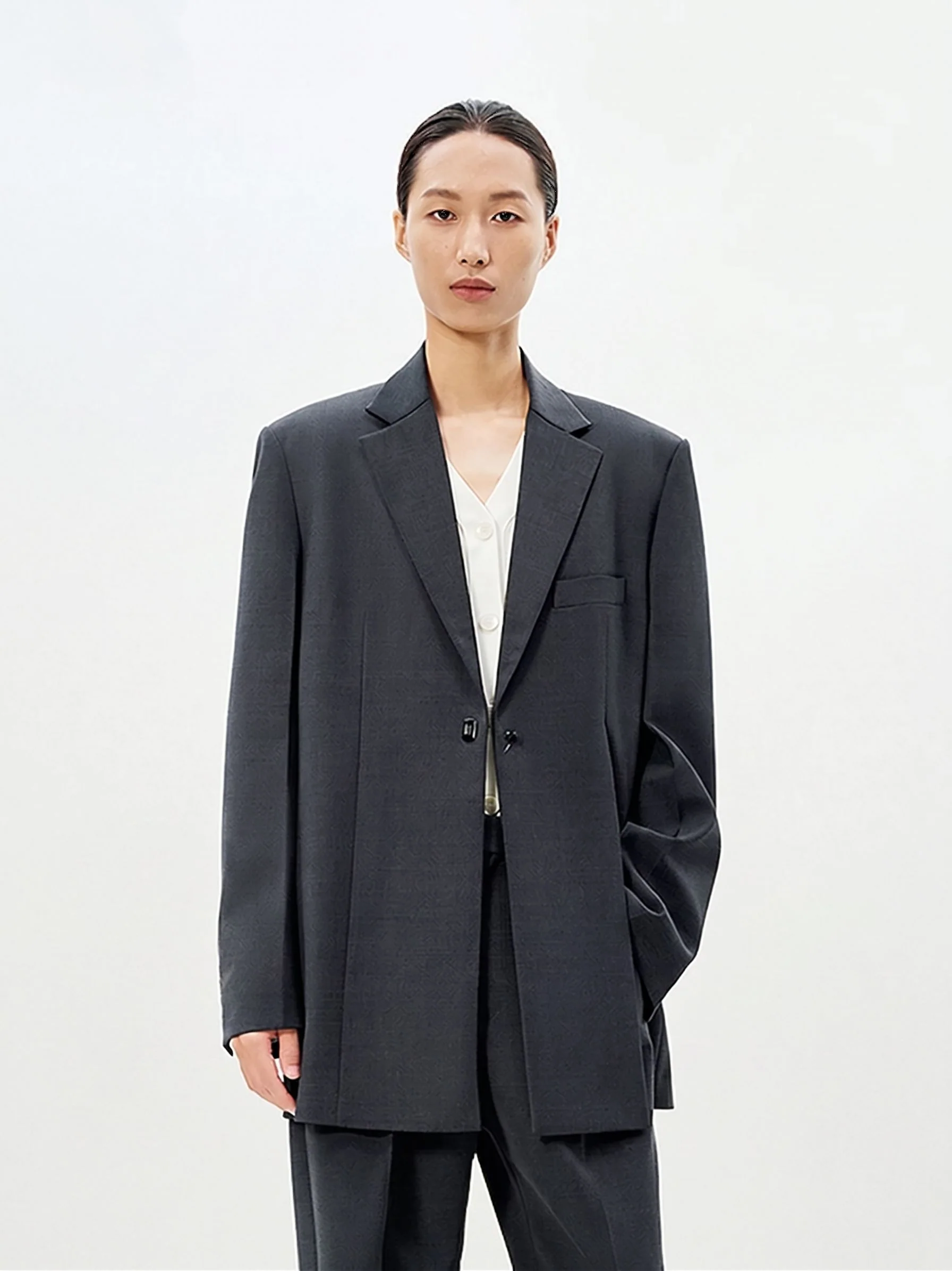 Asymmetric Hem Blazer