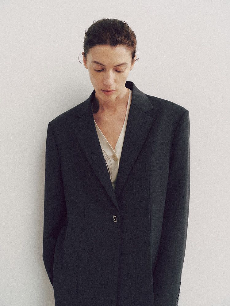Asymmetric Hem Blazer - Image 2