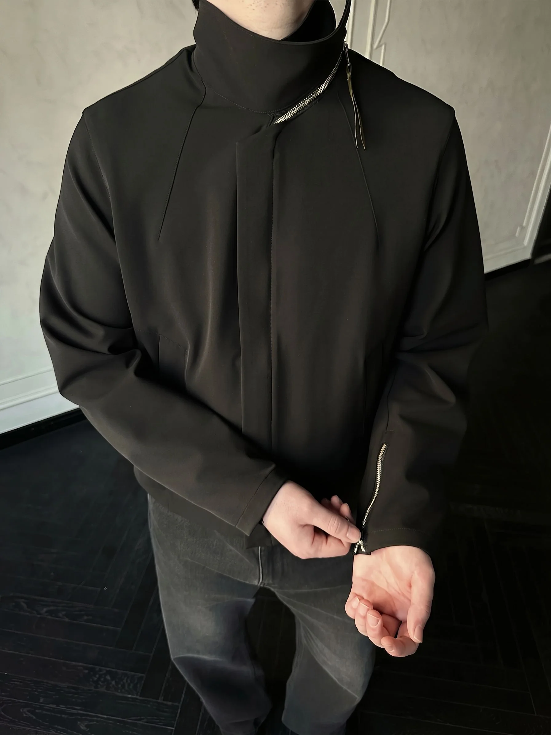 Asymmetric High-Neck Jacket - Image 3
