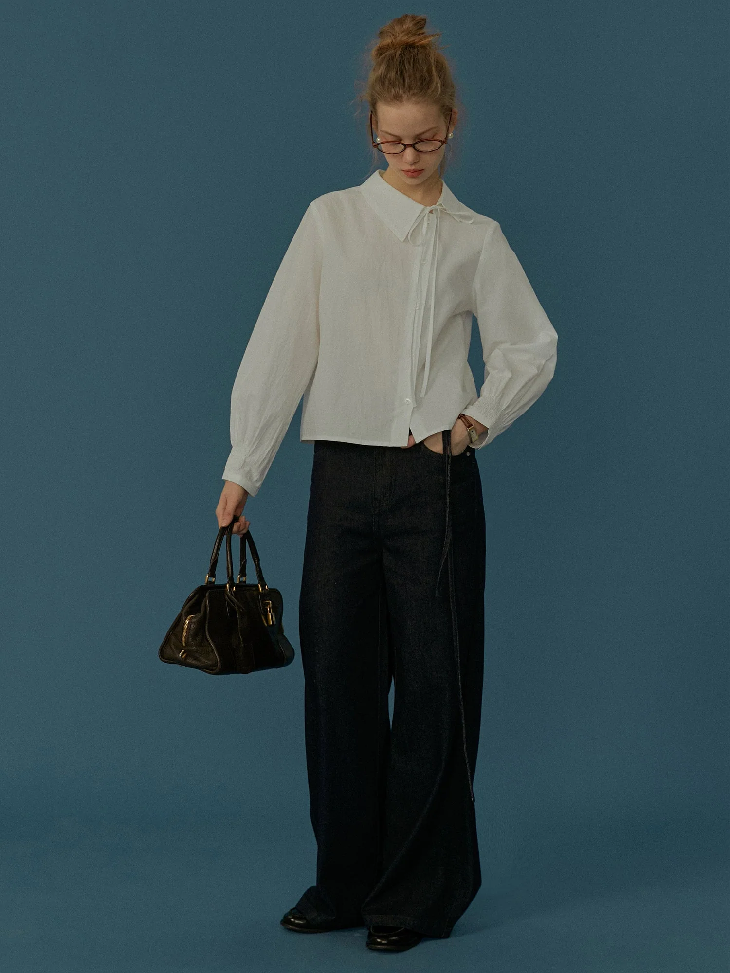 Asymmetric Lace Embroidered Shirt - Image 5