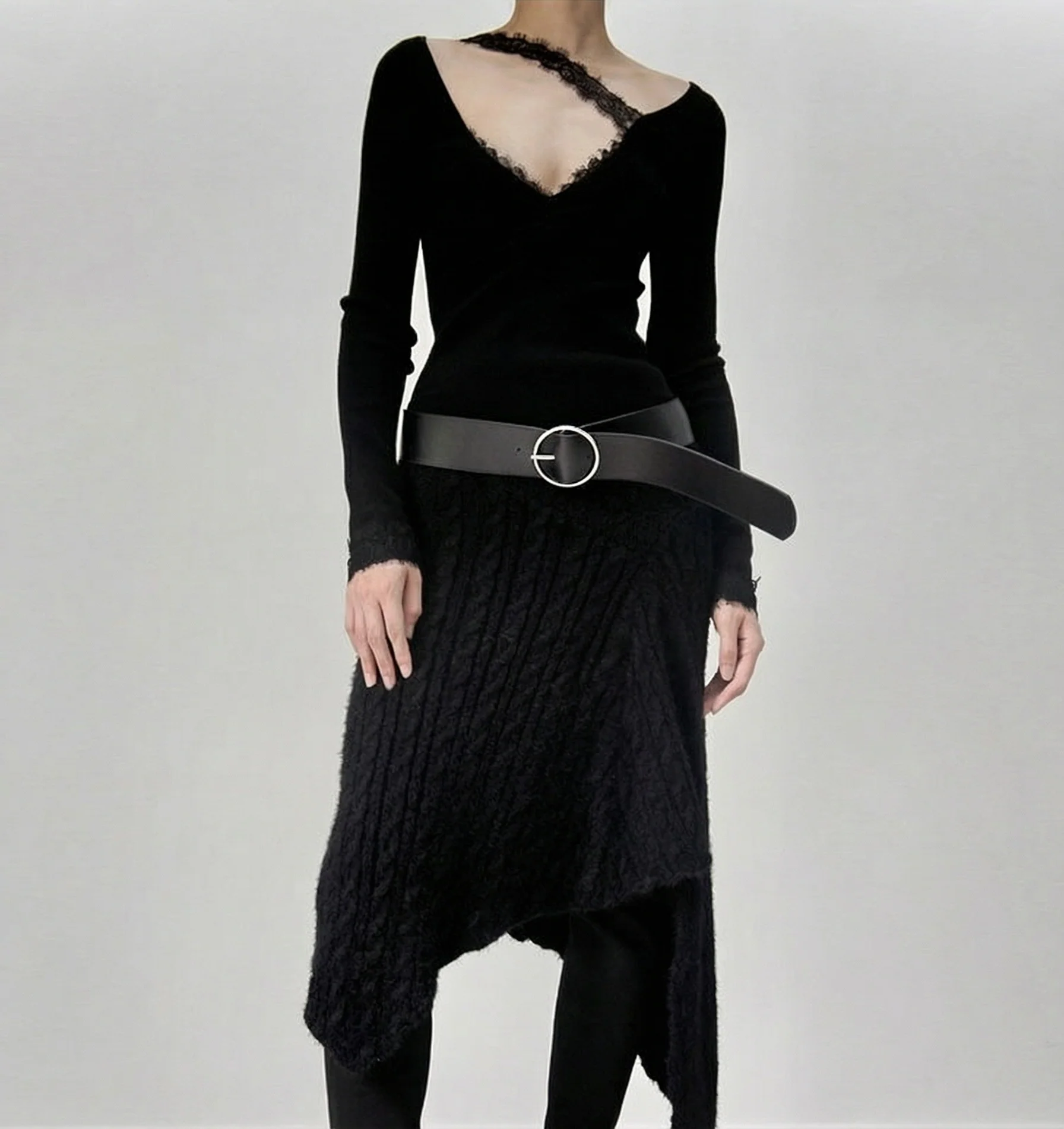 Asymmetric Lace V Top