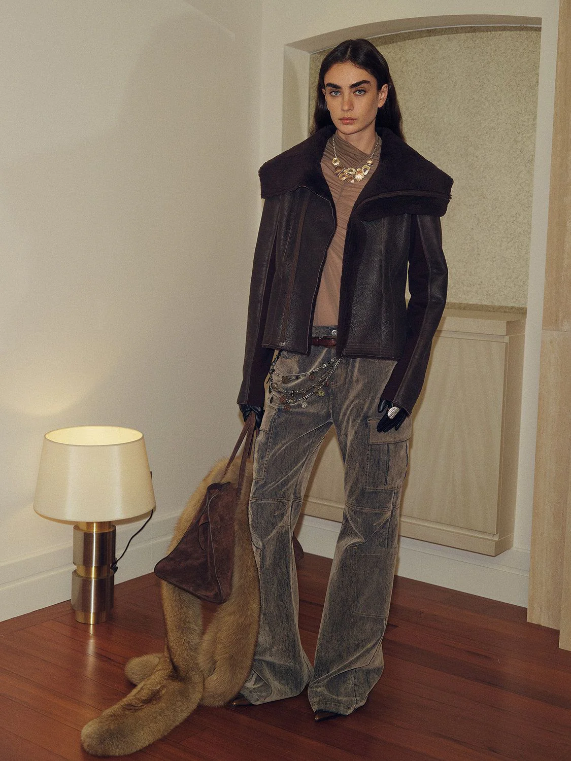 Asymmetric Merino Shearling Jacket - Image 3