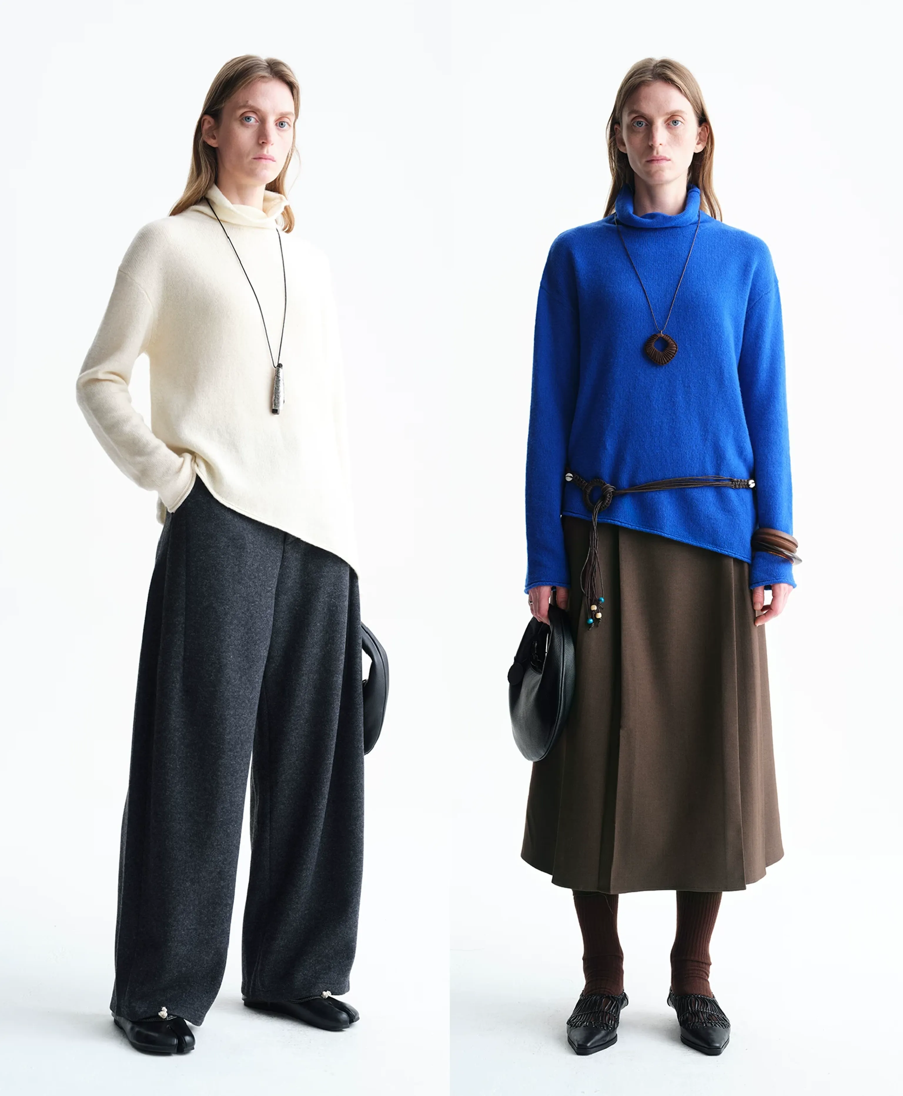 Asymmetric Merino Wool Turtleneck Sweater
