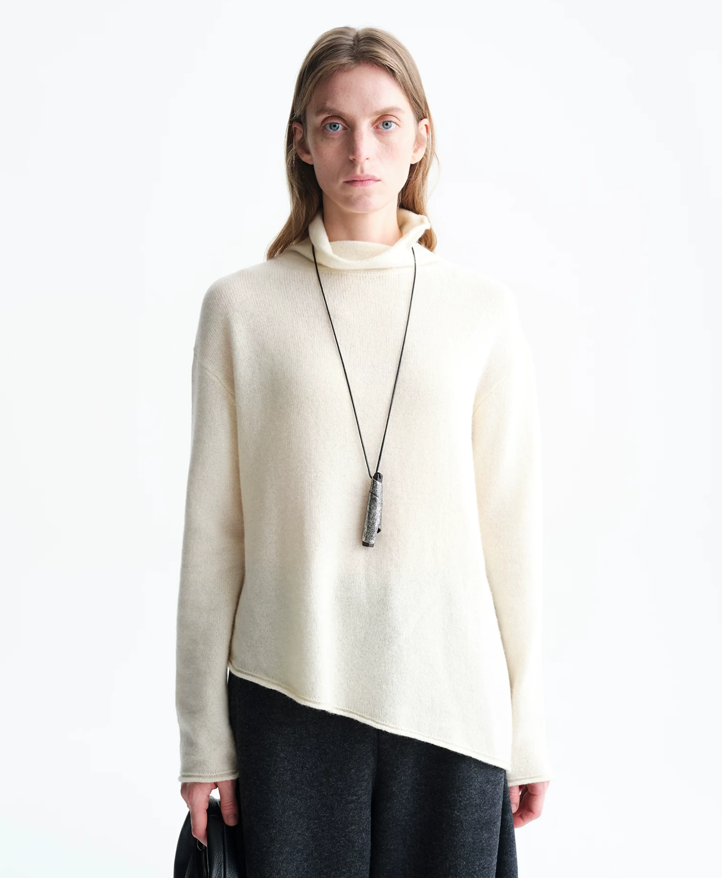 Asymmetric Merino Wool Turtleneck Sweater - Image 2