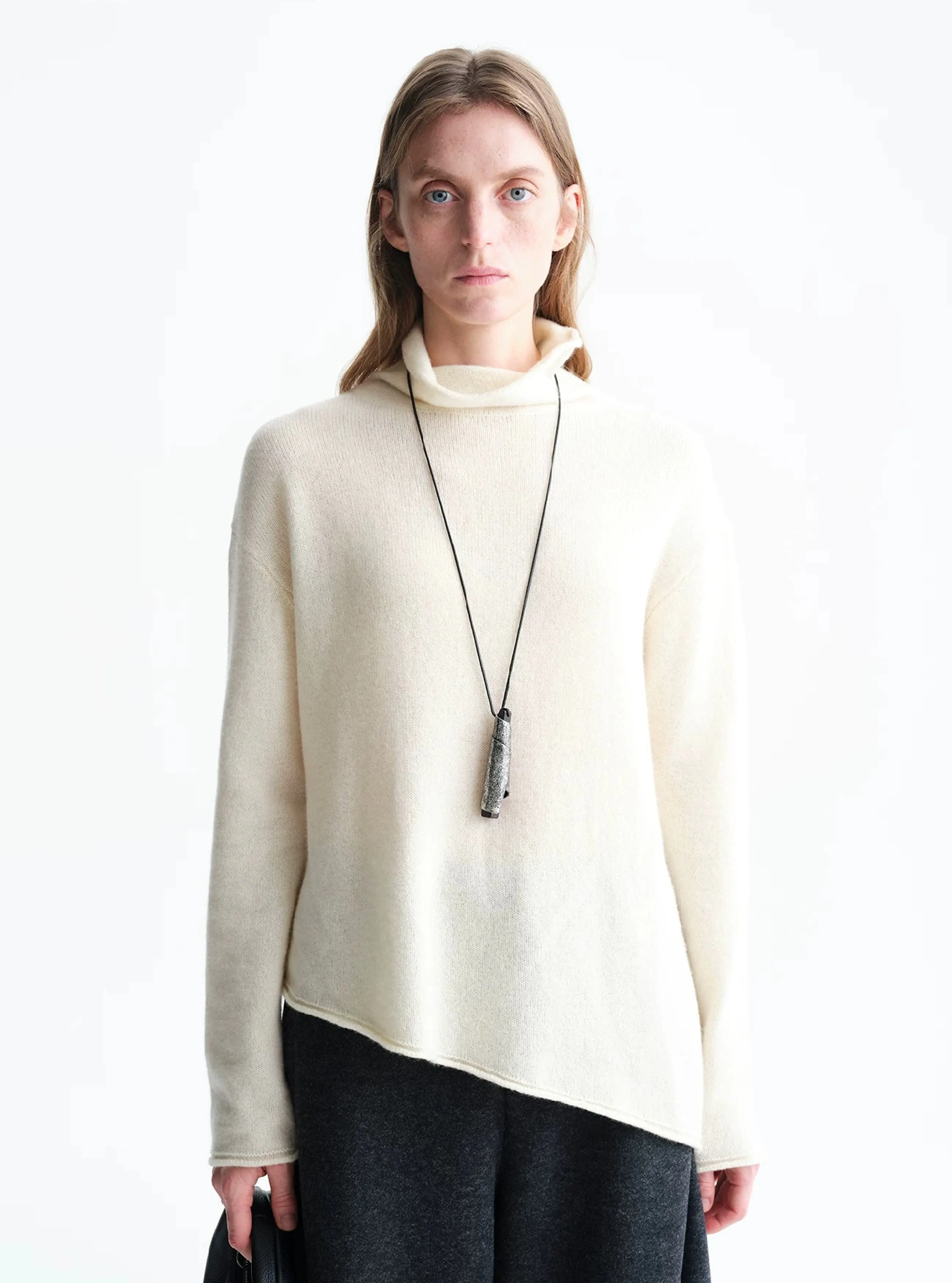 Asymmetric Merino Wool Turtleneck Sweater - Image 6