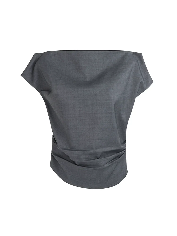 Asymmetric Off-Shoulder Ruched Top - Image 8
