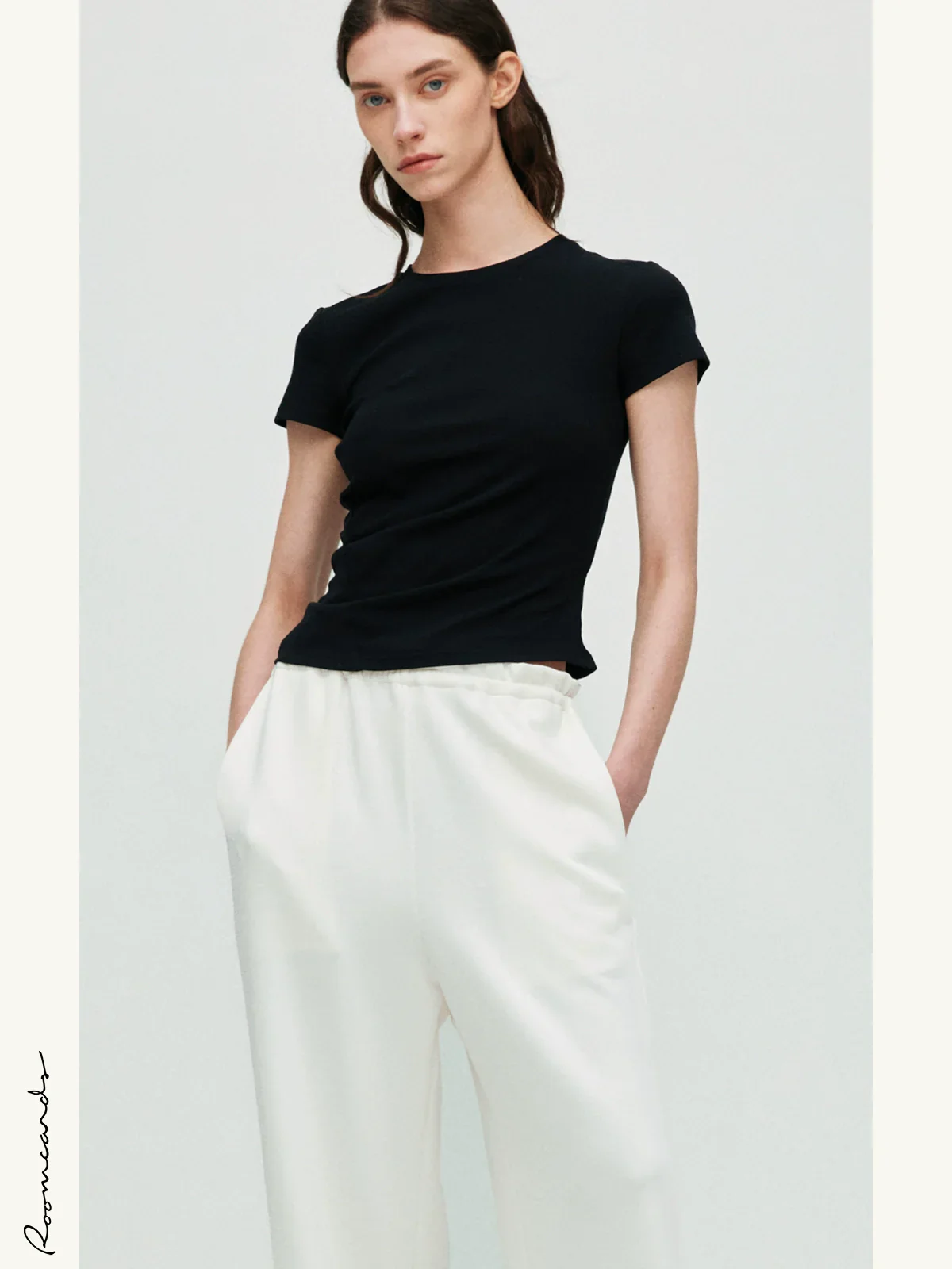 Asymmetric Pleated Cotton T-Shirt - Image 4
