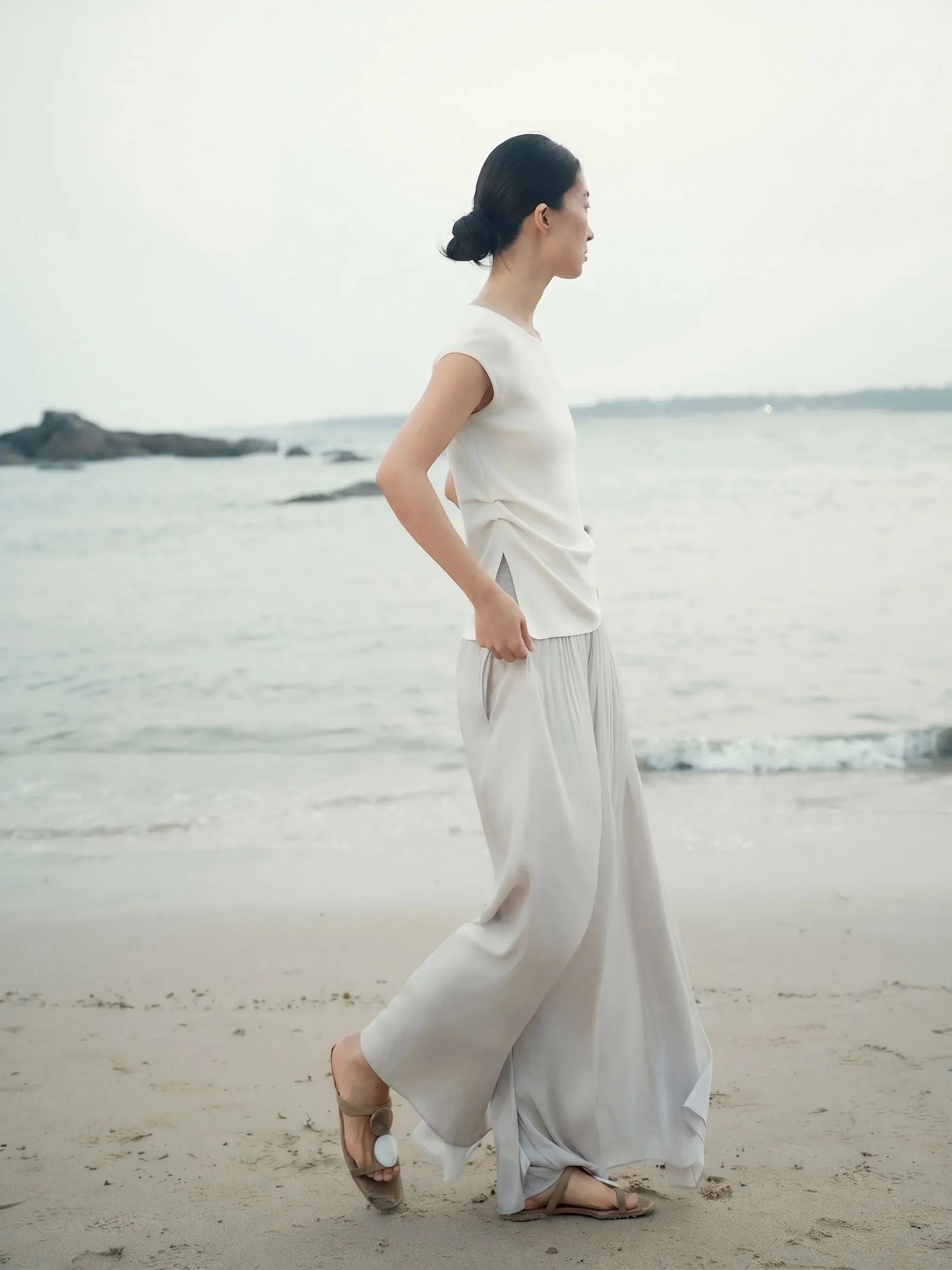 Asymmetric Ruched Knit Top - Image 4