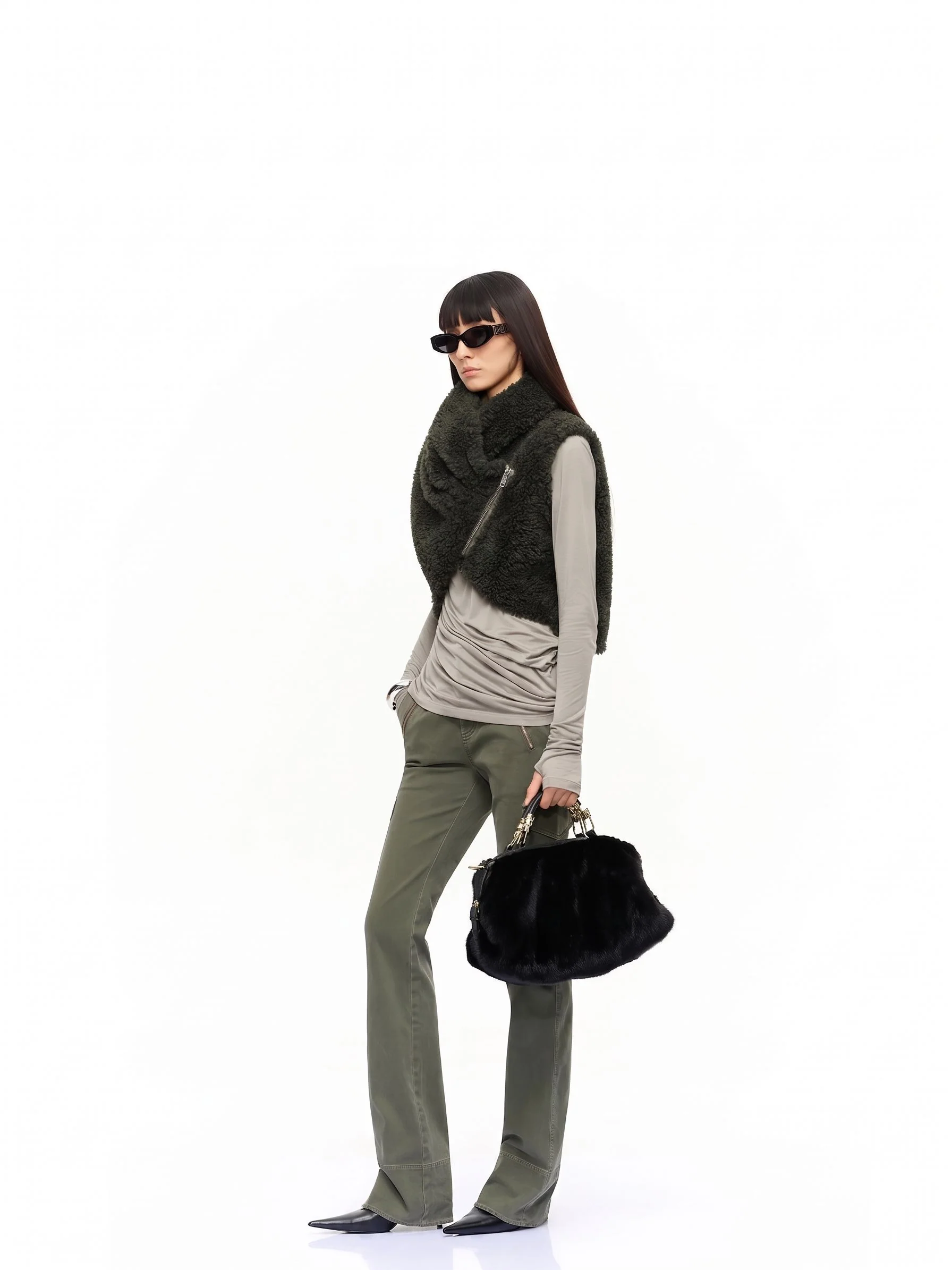 Asymmetric Sherpa Vest - Image 4