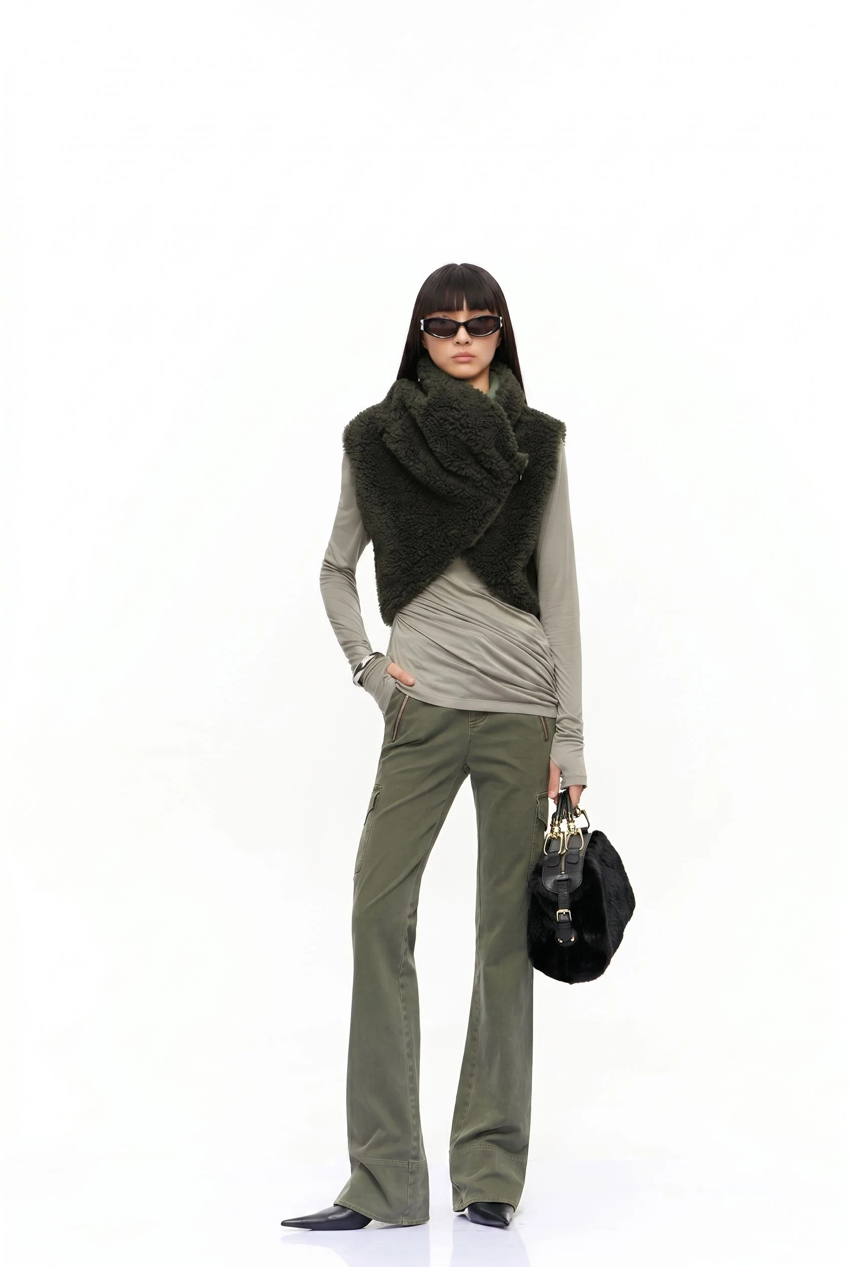 Asymmetric Sherpa Vest - Image 6