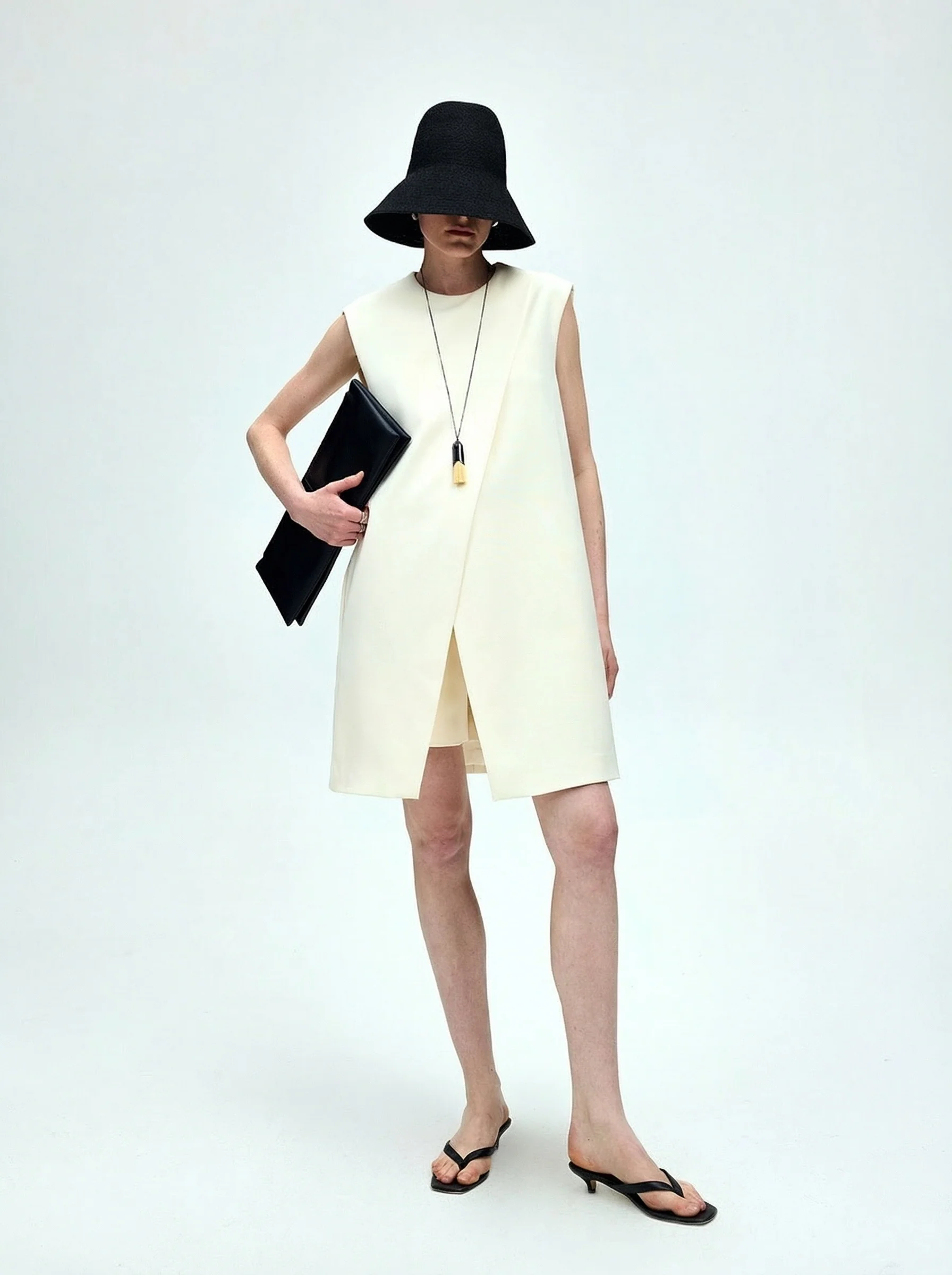 Asymmetric Shift Dress Set - Image 4