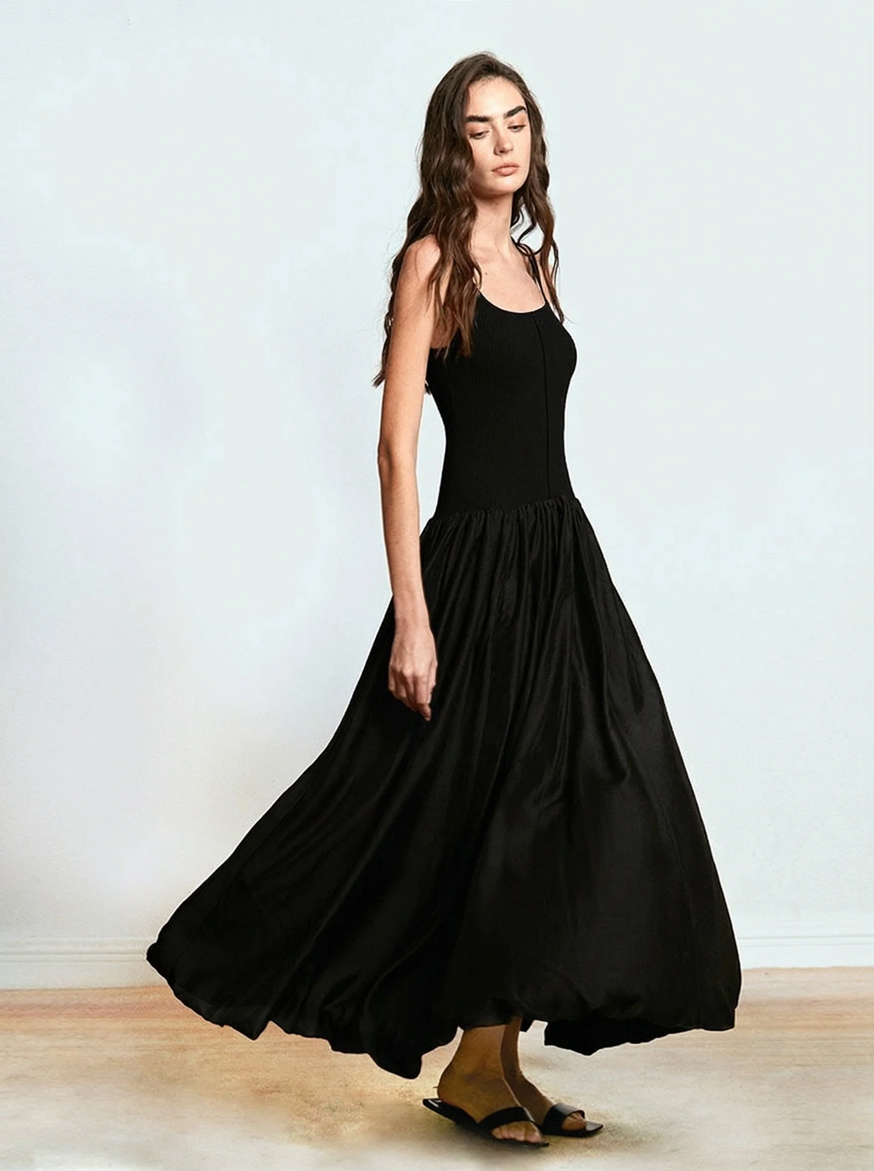 Asymmetric Strap Maxi Dress