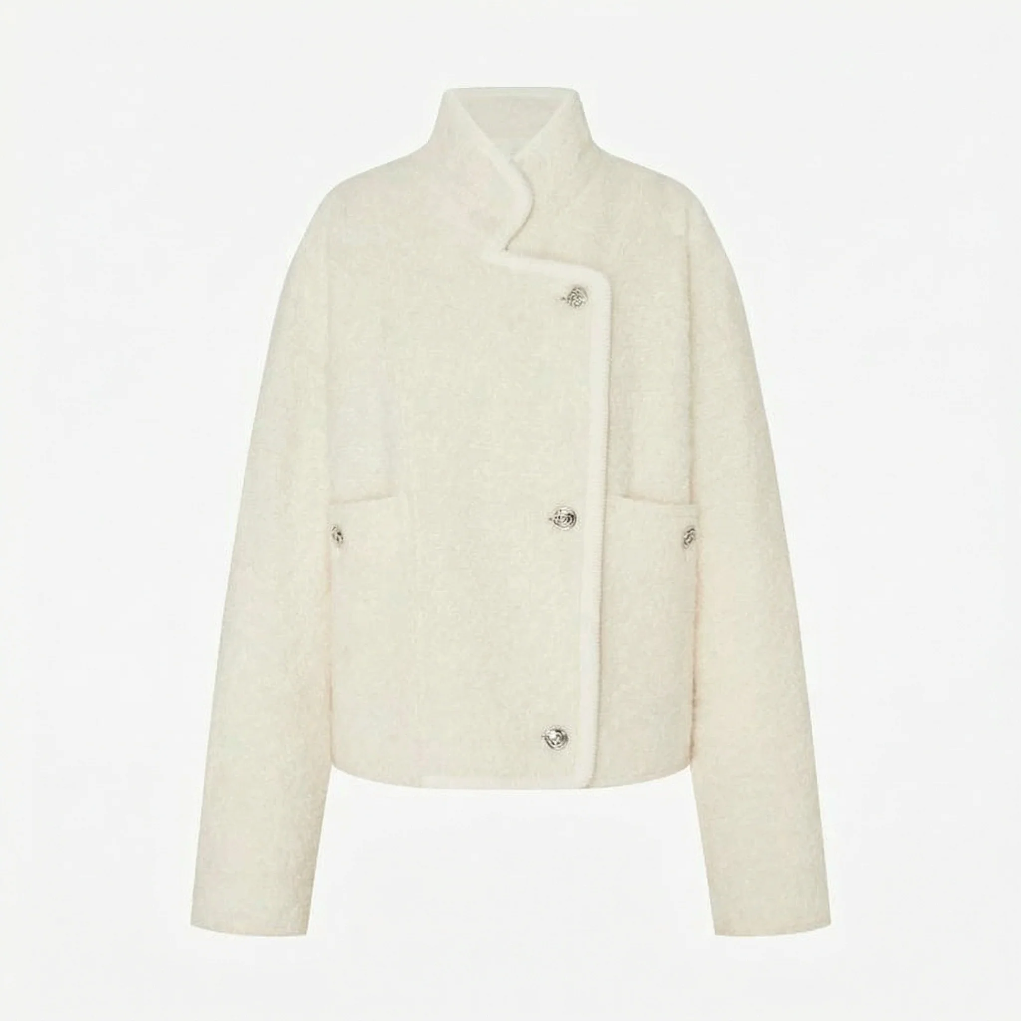 Asymmetric Textured Jacket - Image 4
