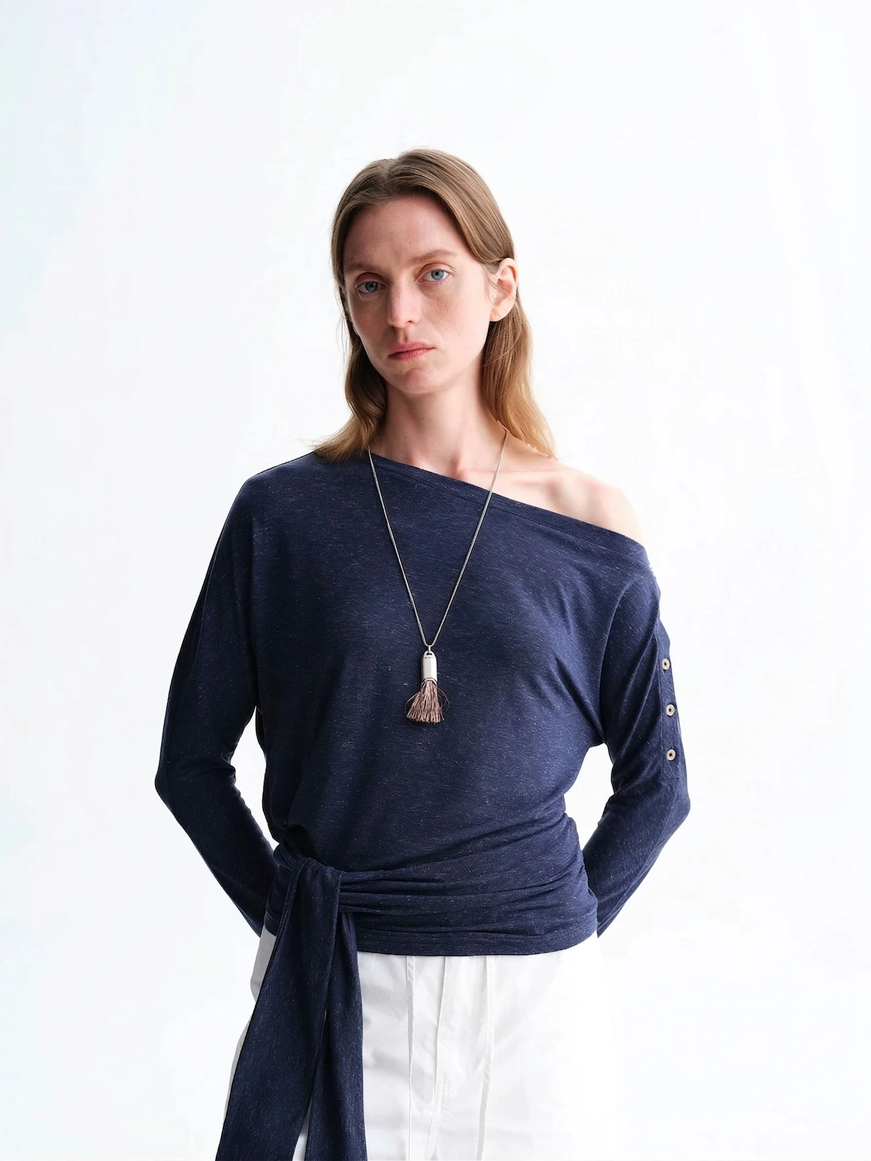Asymmetric Tie-Waist Top