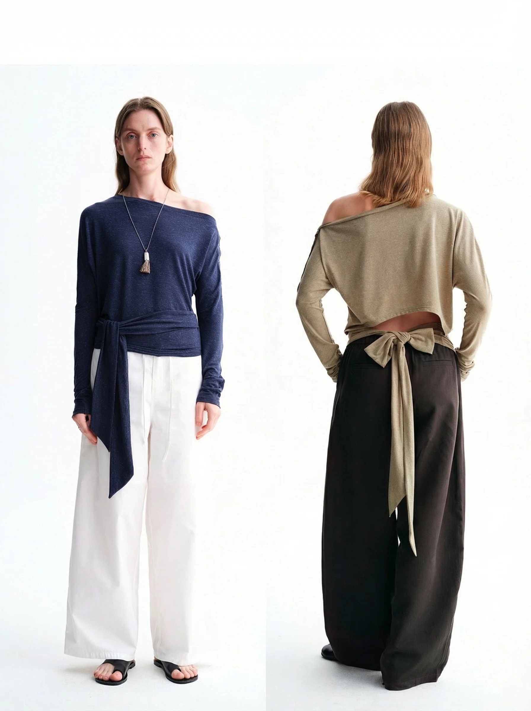 Asymmetric Tie-Waist Top - Image 2