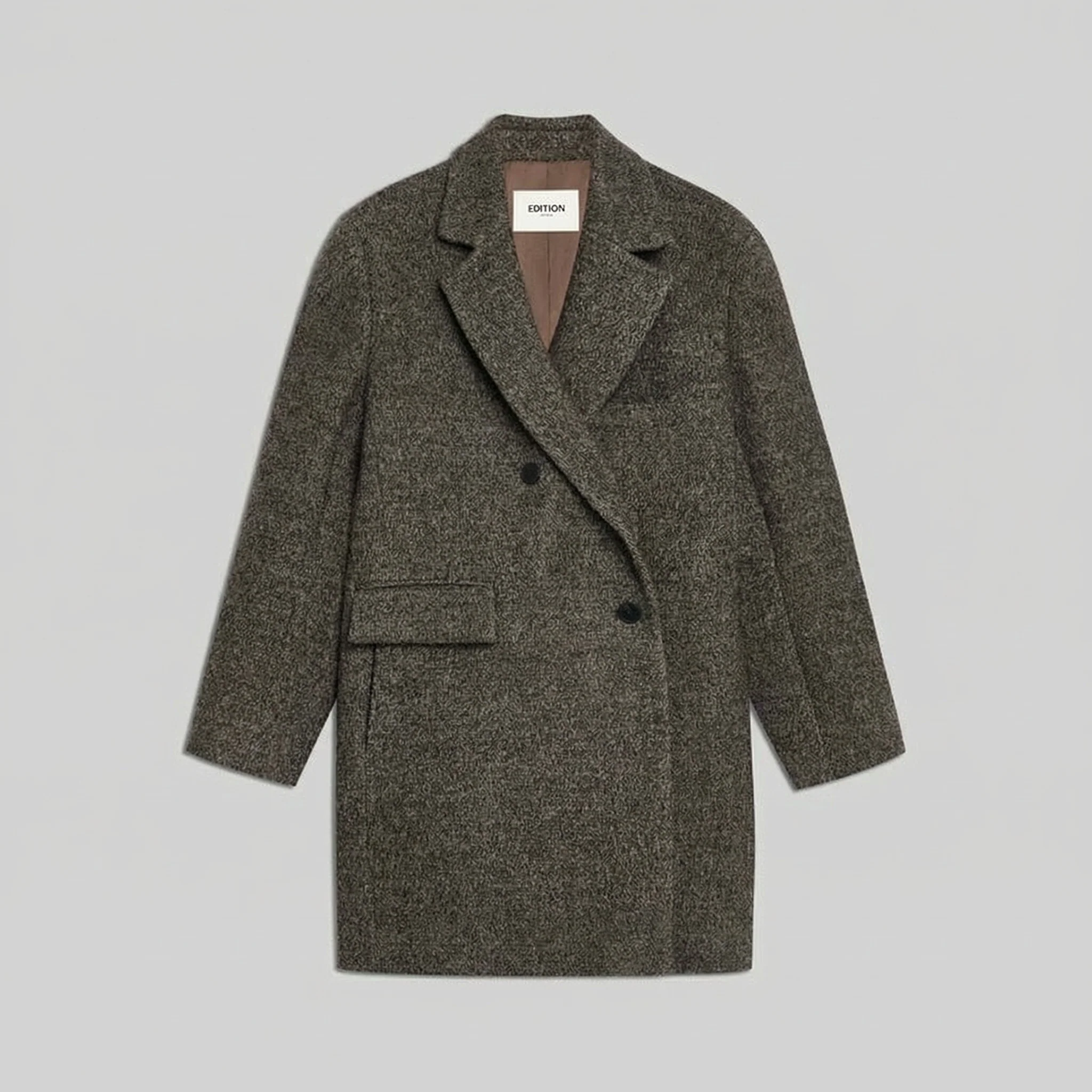 Asymmetric Tweed Coat - Image 5