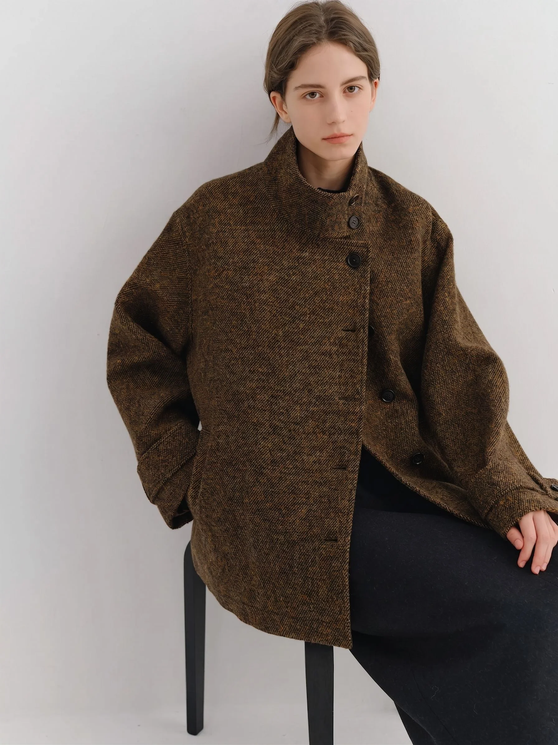Asymmetric Tweed Jacket