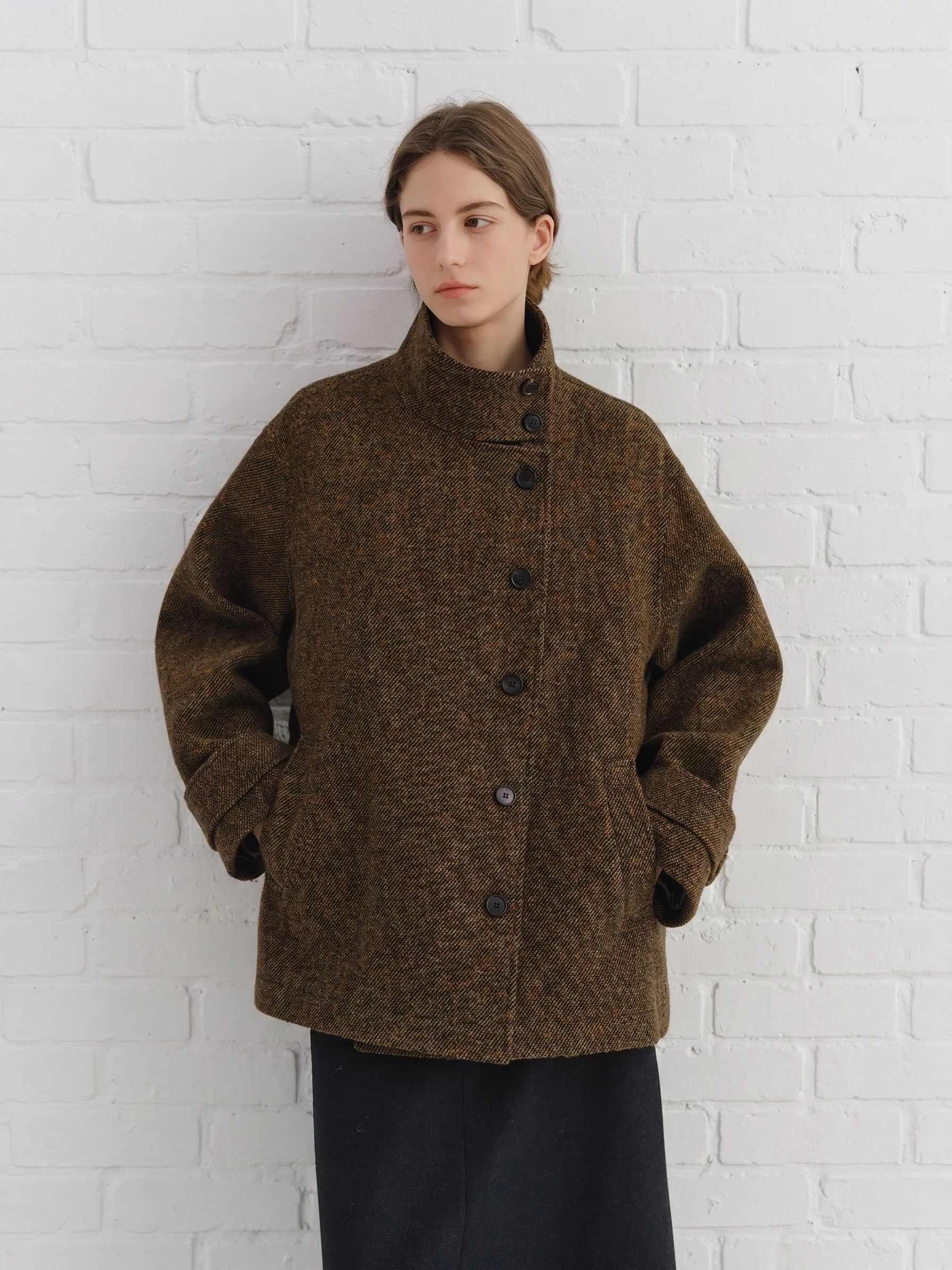 Asymmetric Tweed Jacket - Image 2