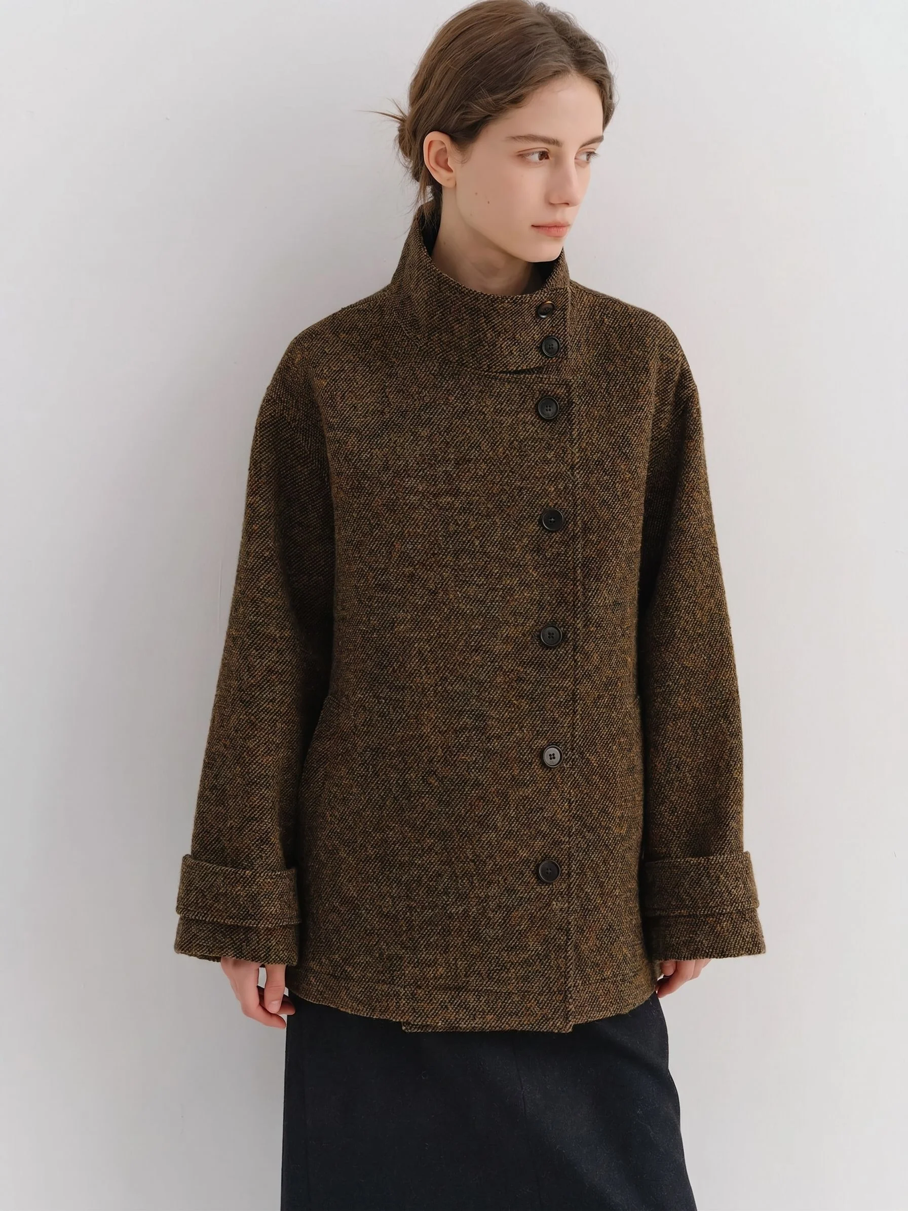Asymmetric Tweed Jacket - Image 4