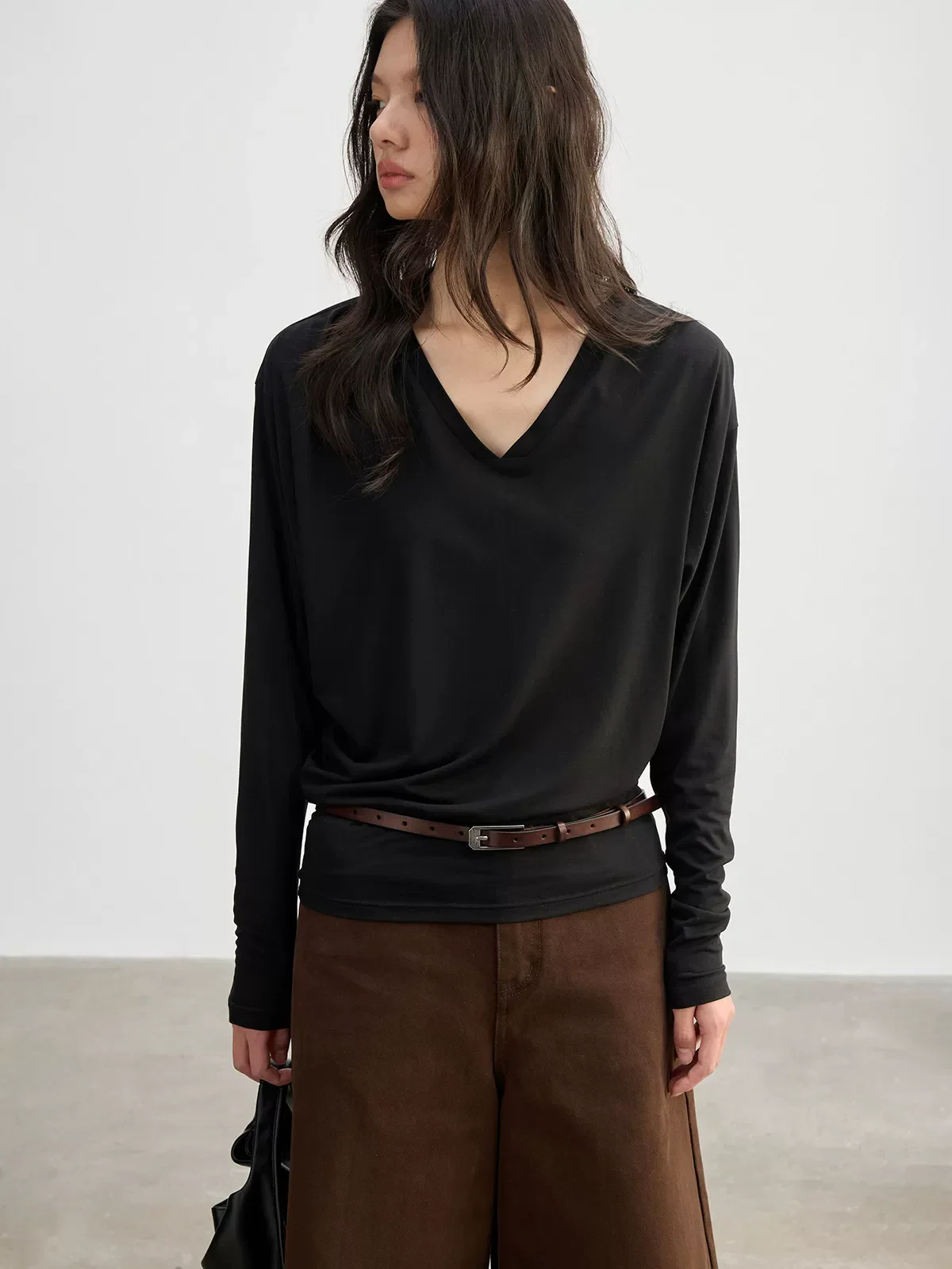 Asymmetric V-Neck Top