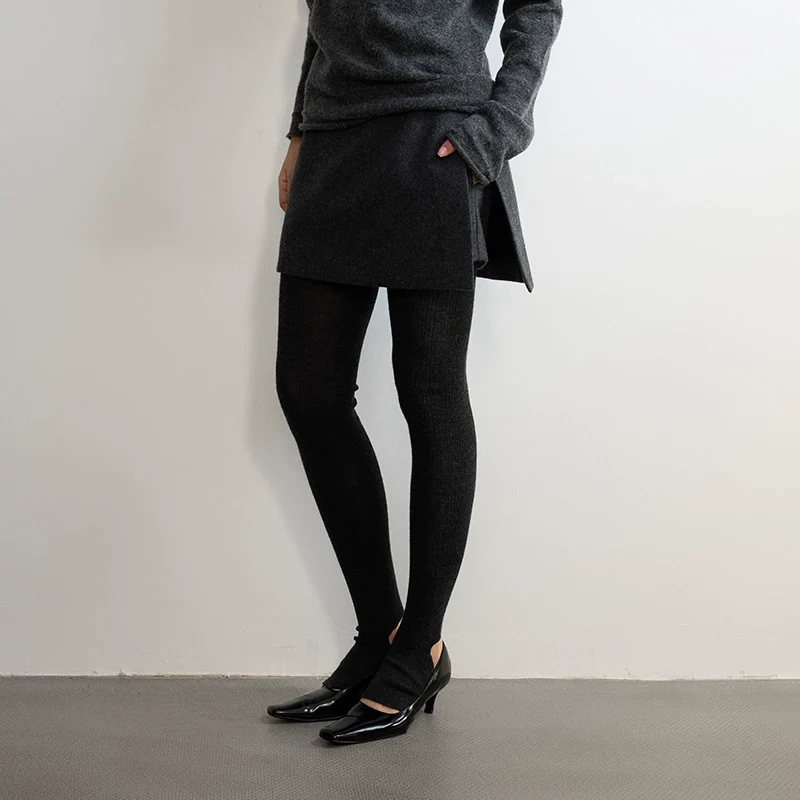 Asymmetric Wool-Blend Mini Skort - Image 4