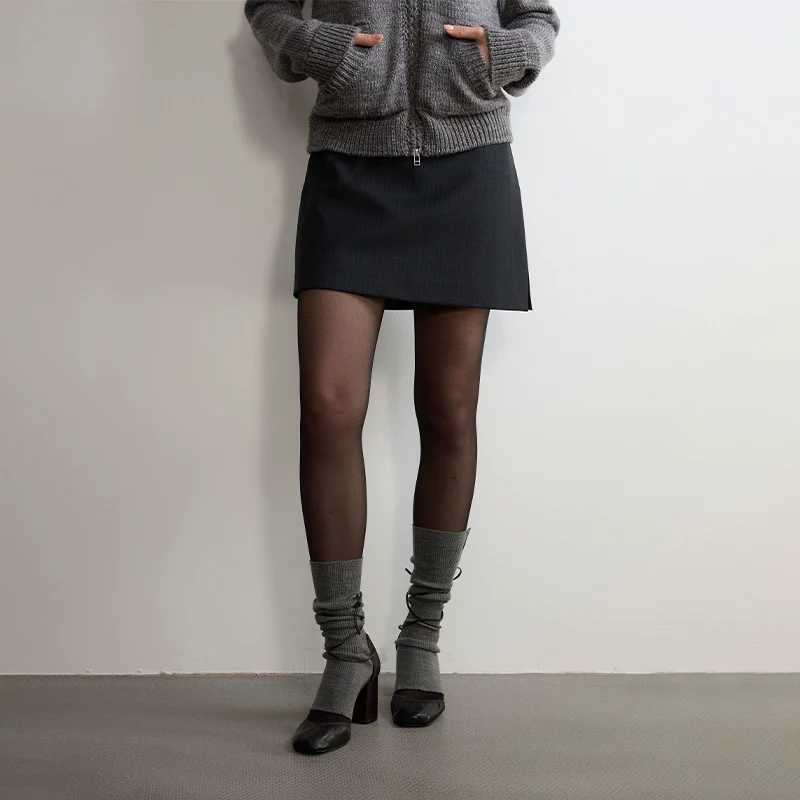 Asymmetric Wool-Blend Mini Skort - Image 5