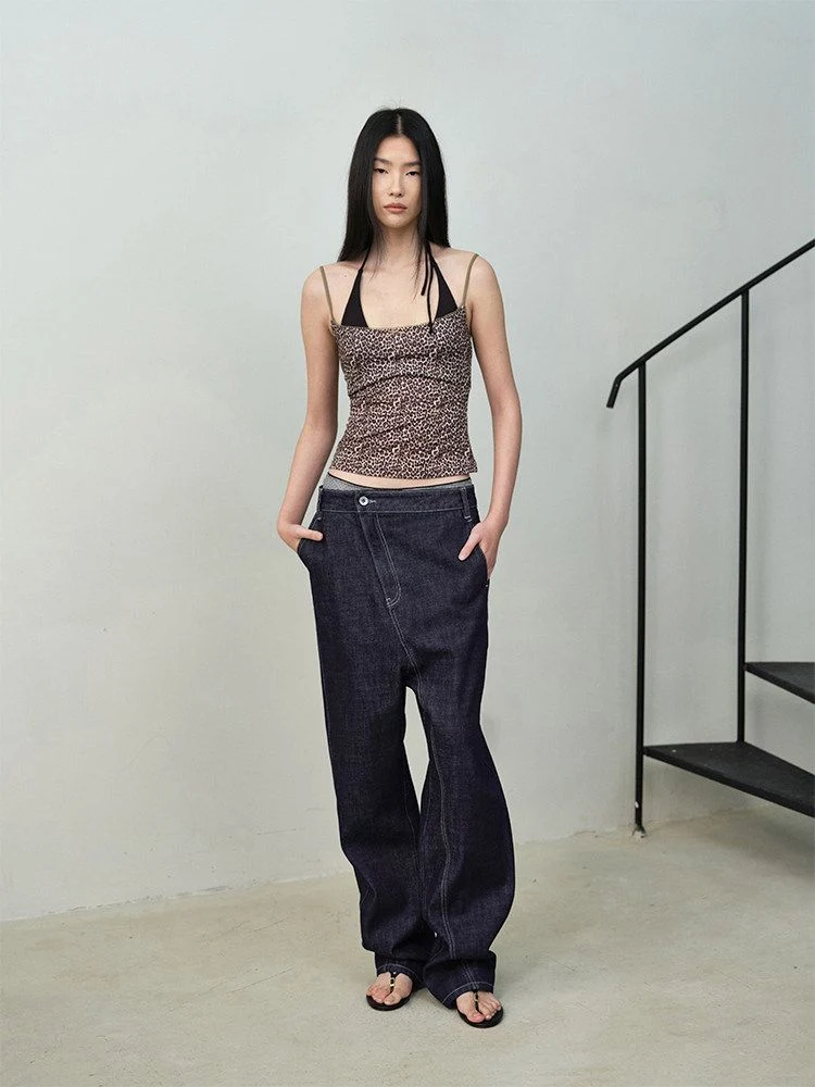 Asymmetric Wrap Jeans