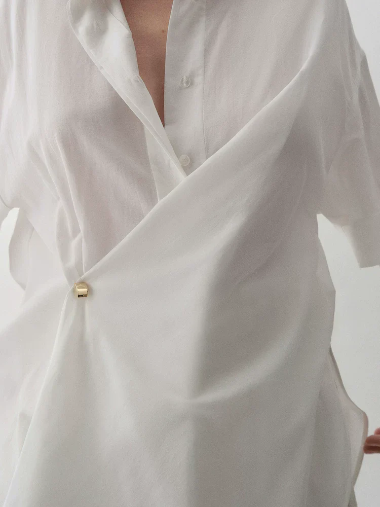 Asymmetric Wrap Shirt - Image 4