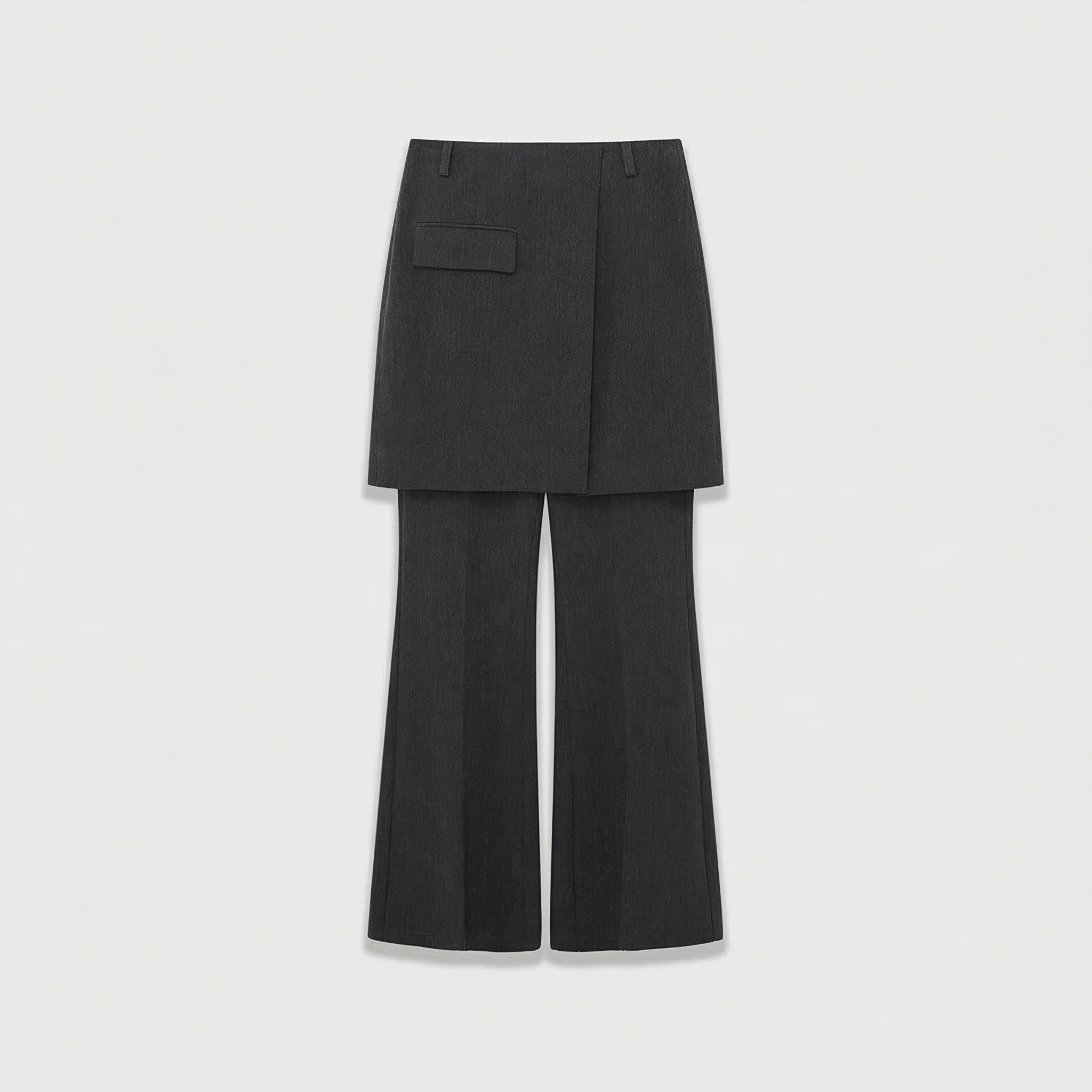 Asymmetrical Double-Lapel Suit Vest with Flared Skirt Pants - Image 10