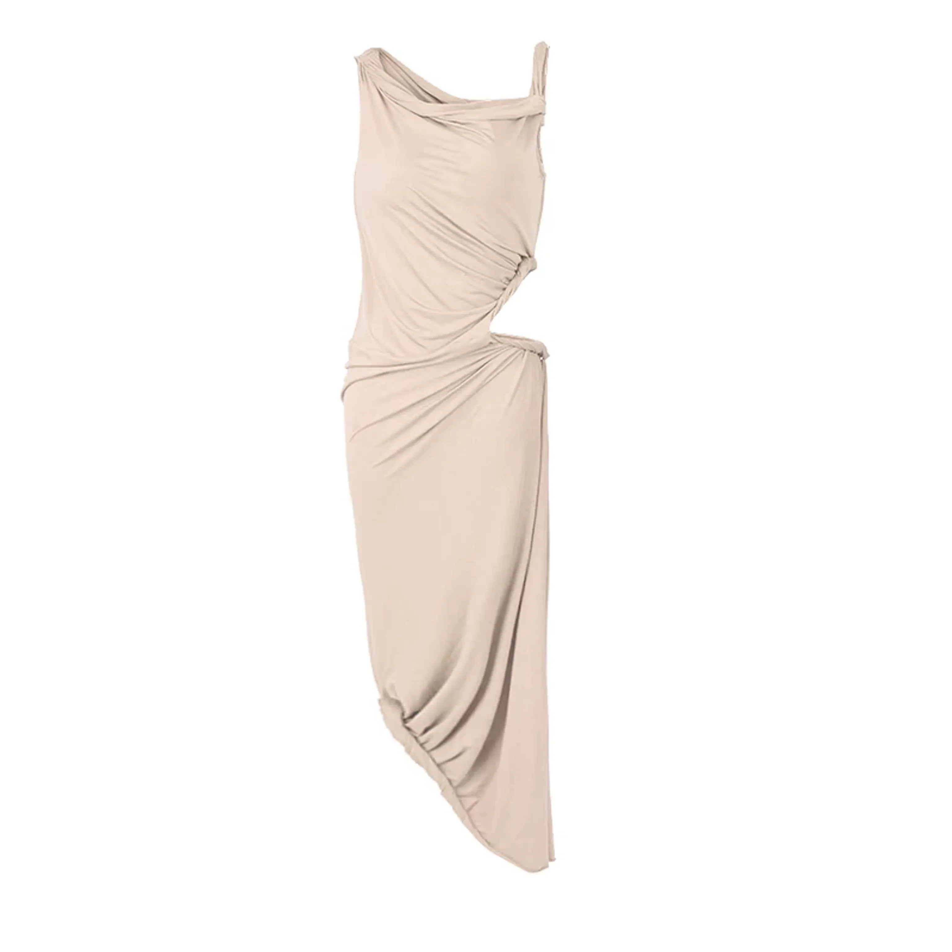Asymmetrical Draped Dress - Image 5