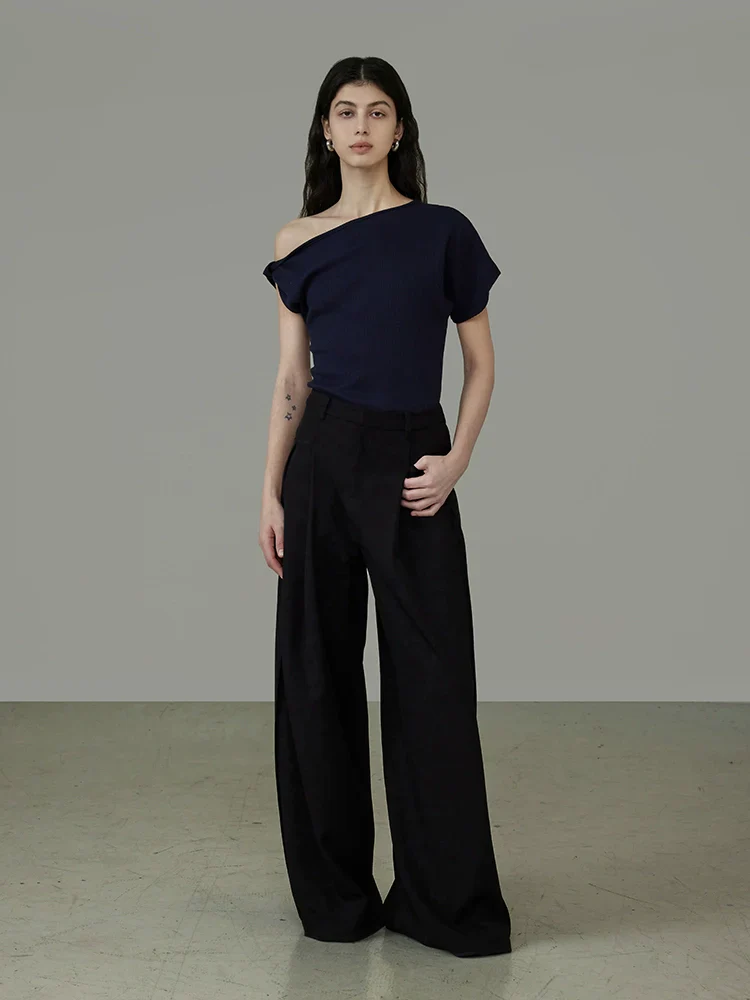 Asymmetrical Off-Shoulder T-Shirt