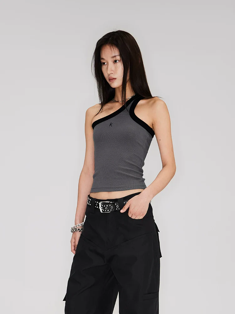 Asymmetrical One-Shoulder Ribbed Tank - Image 5
