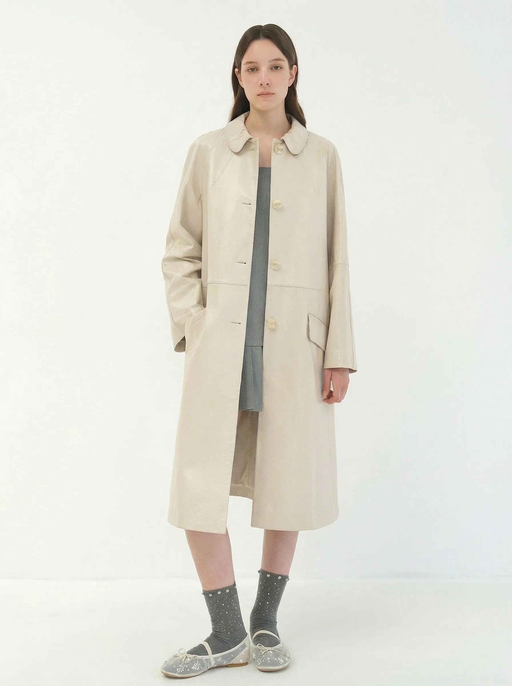 Aurora Sheepskin Peter Pan Collar Coat