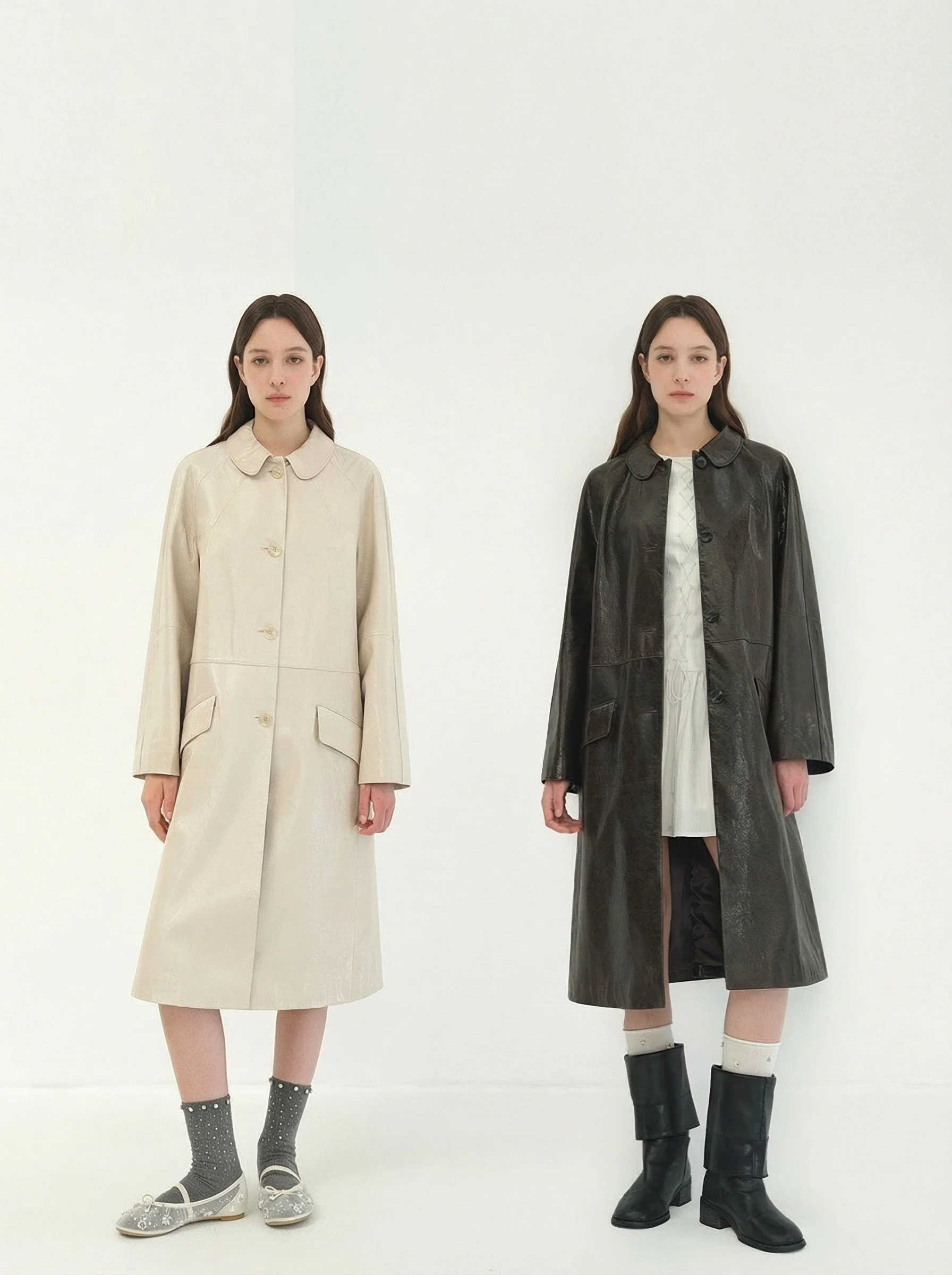 Aurora Sheepskin Peter Pan Collar Coat - Image 2