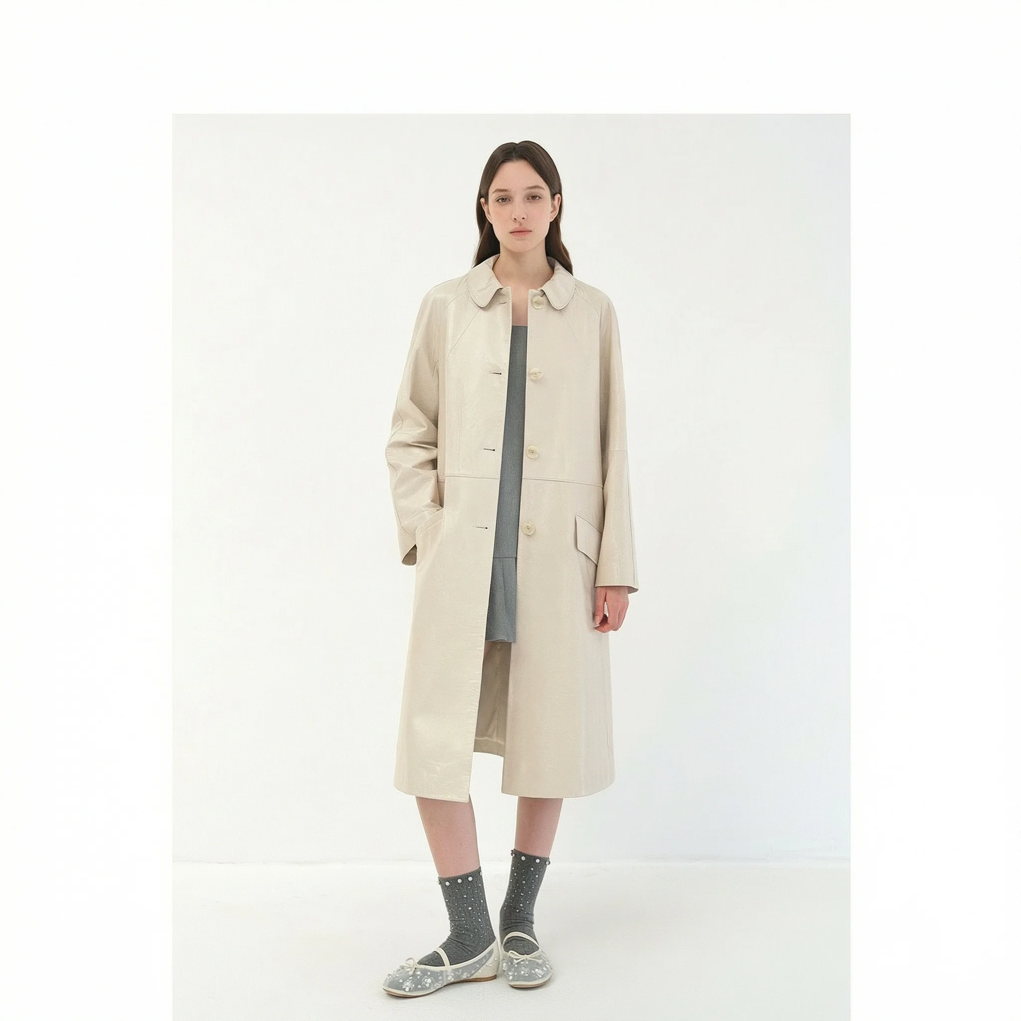 Aurora Sheepskin Peter Pan Collar Coat - Image 6