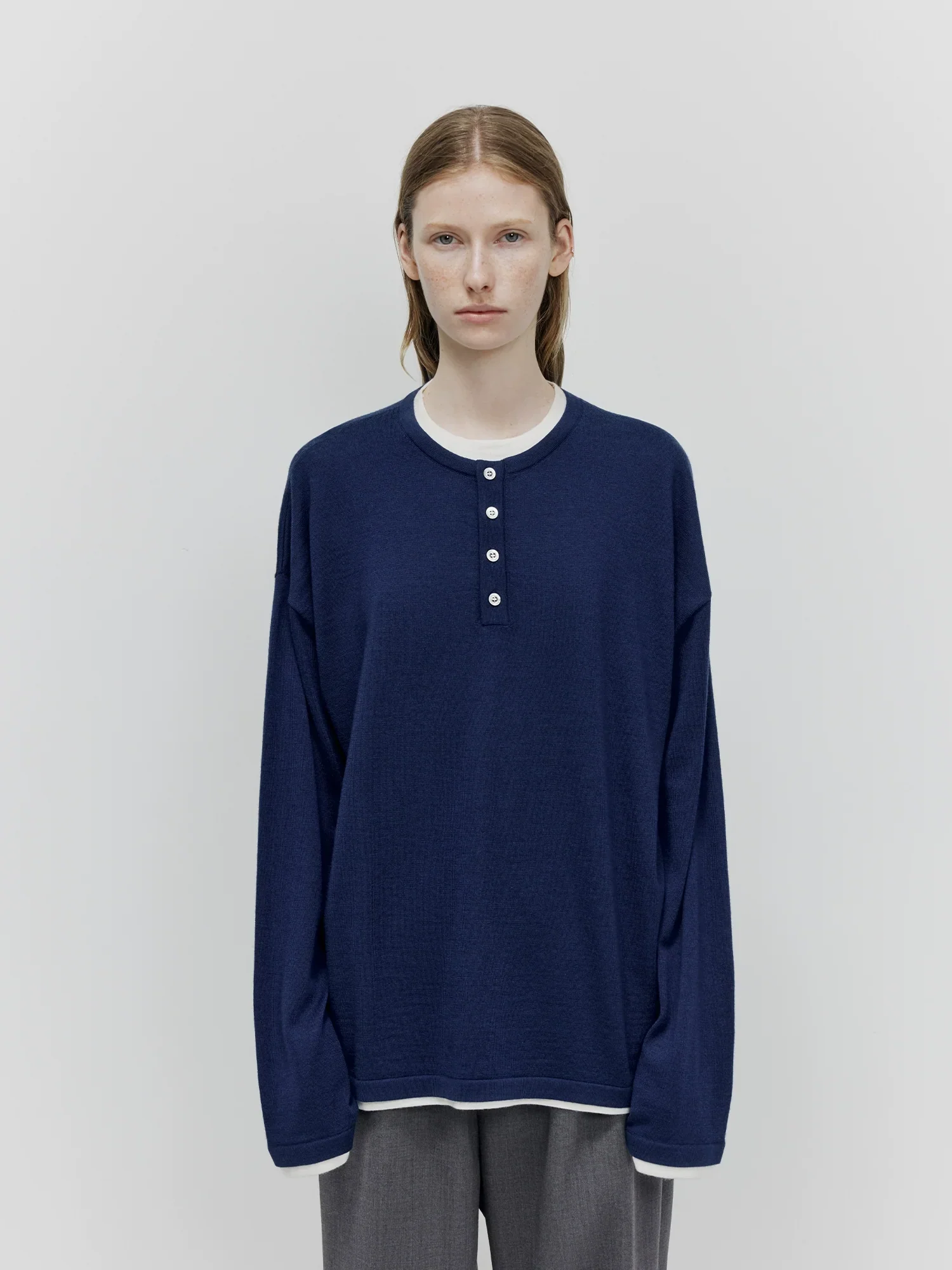 Austin Wool Layered Henley Sweater - Image 4
