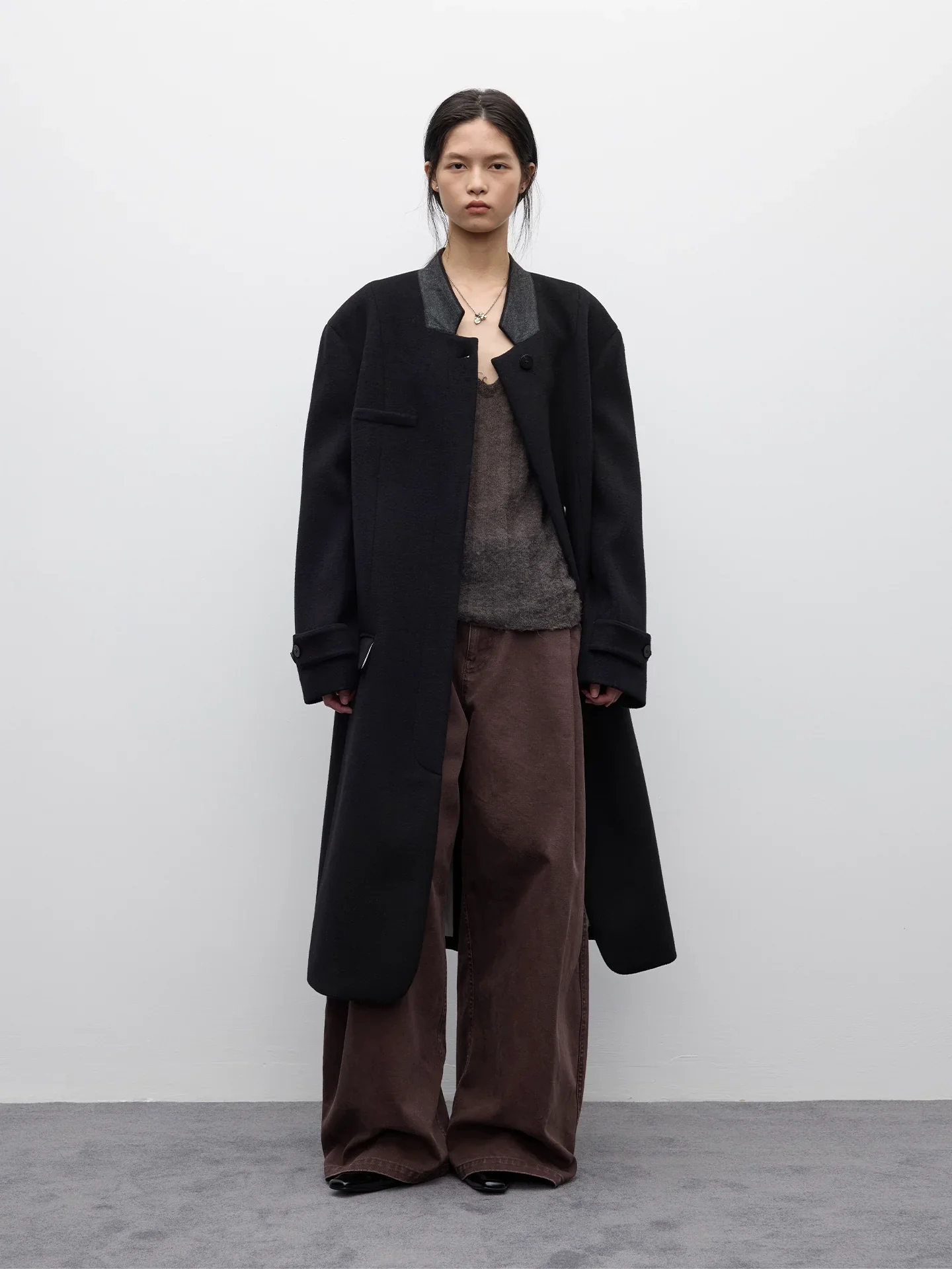 Australian Merino Wool Long Straight Coat - Image 4