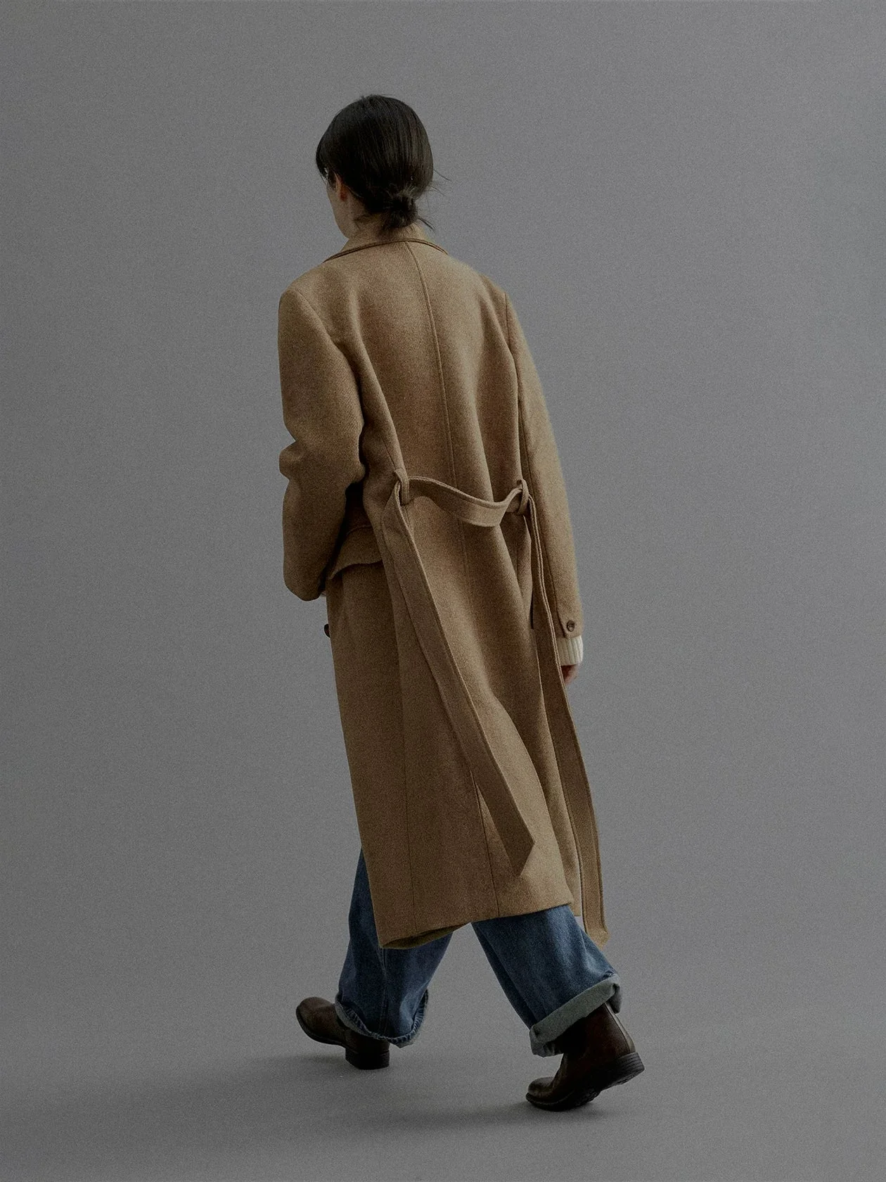 Australian Wool Belted Double-Breasted Coat - Image 4