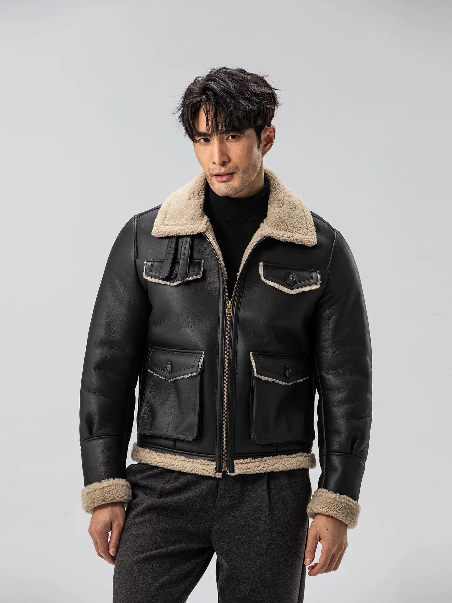 Aviator Shearling-Collar Jacket - Image 3