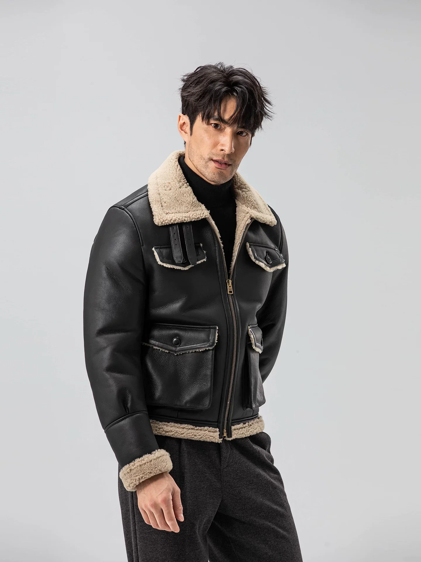 Aviator Shearling-Collar Jacket - Image 4